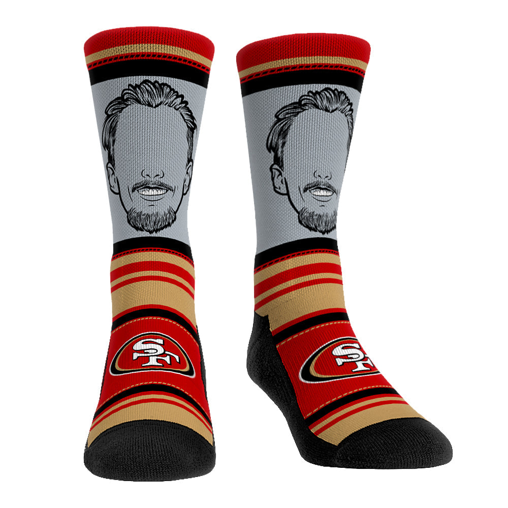 George Kittle - San Francisco 49ers  - Superstar Stripes | Rock 'Em Socks