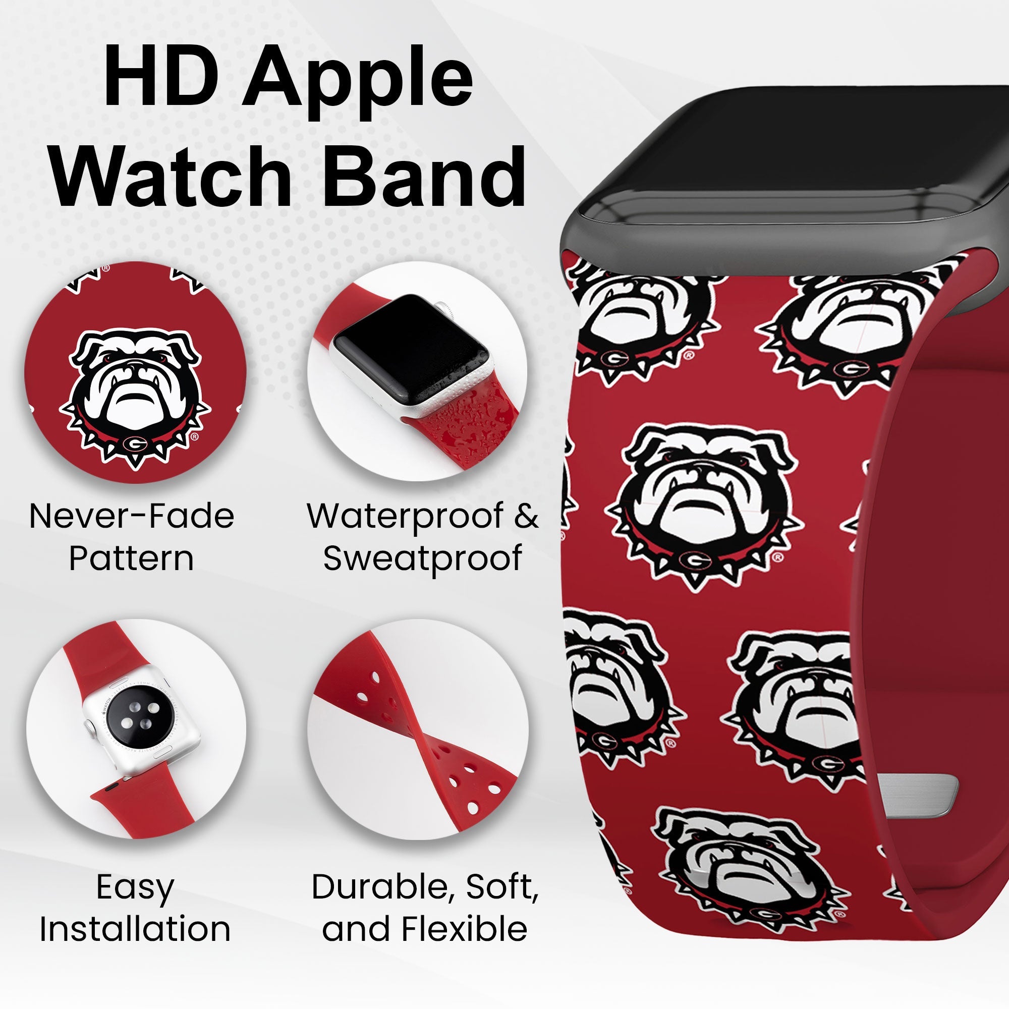 Georgia Bulldogs HD Apple Watch Band 9