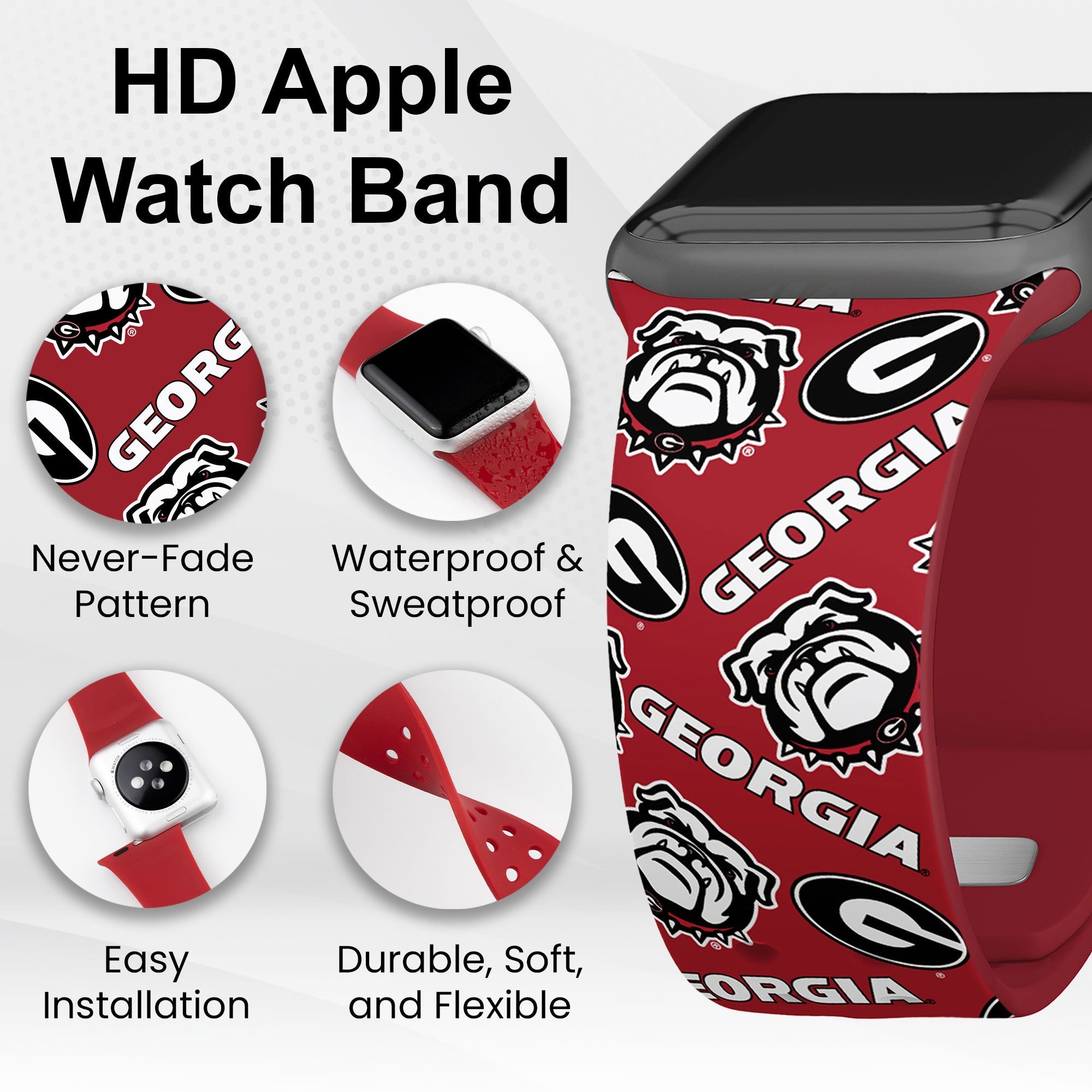 Georgia Bulldogs HD Apple Watch Band 15
