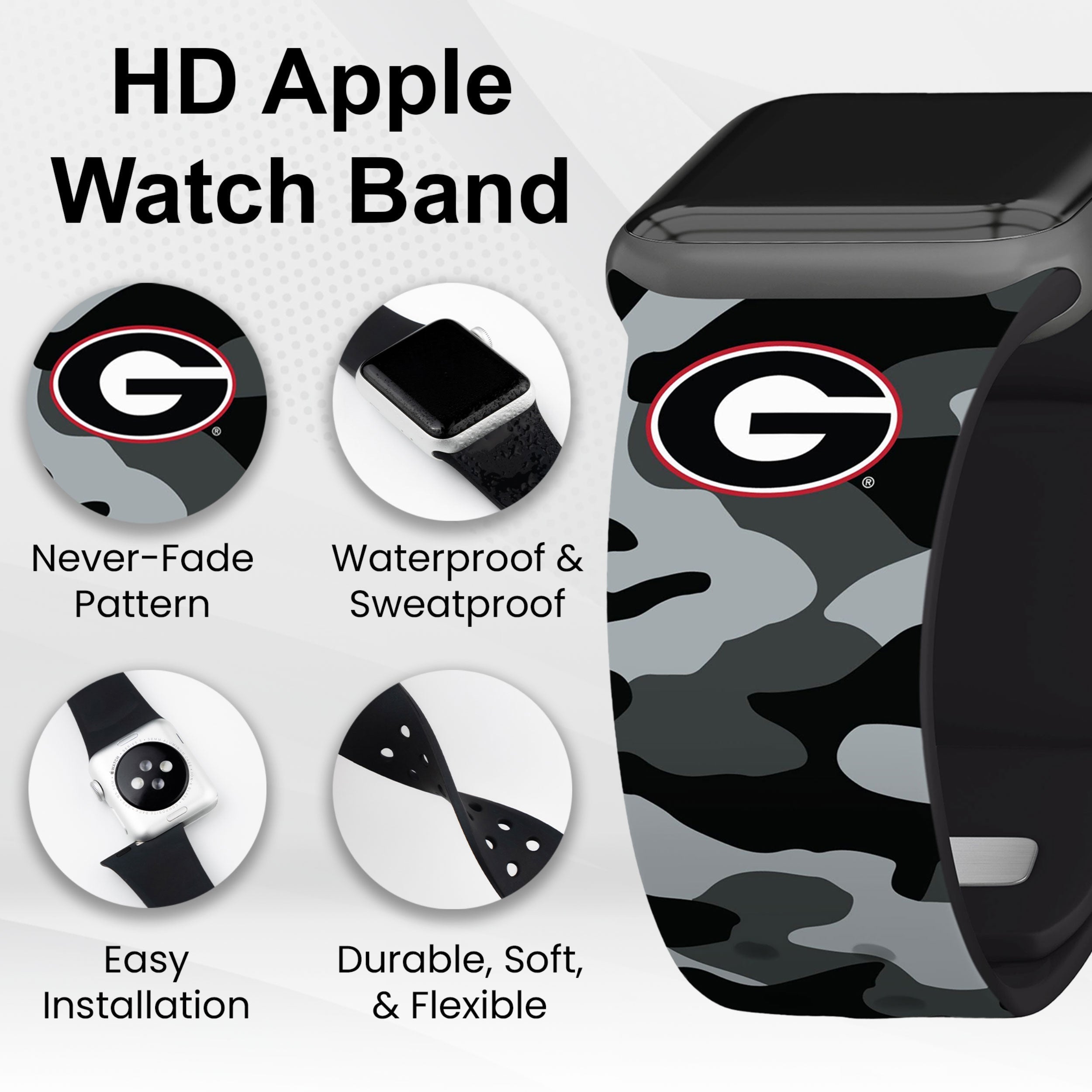 Georgia Bulldogs HD Apple Watch Band 28