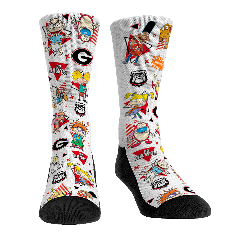 Georgia Bulldogs - 90's Nickelodeon Characters All-Over | Rock 'Em Socks 1