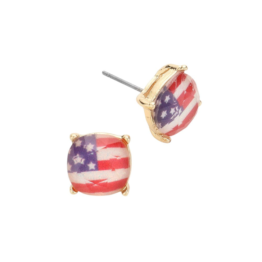 American USA Flag Stud Earrings 3