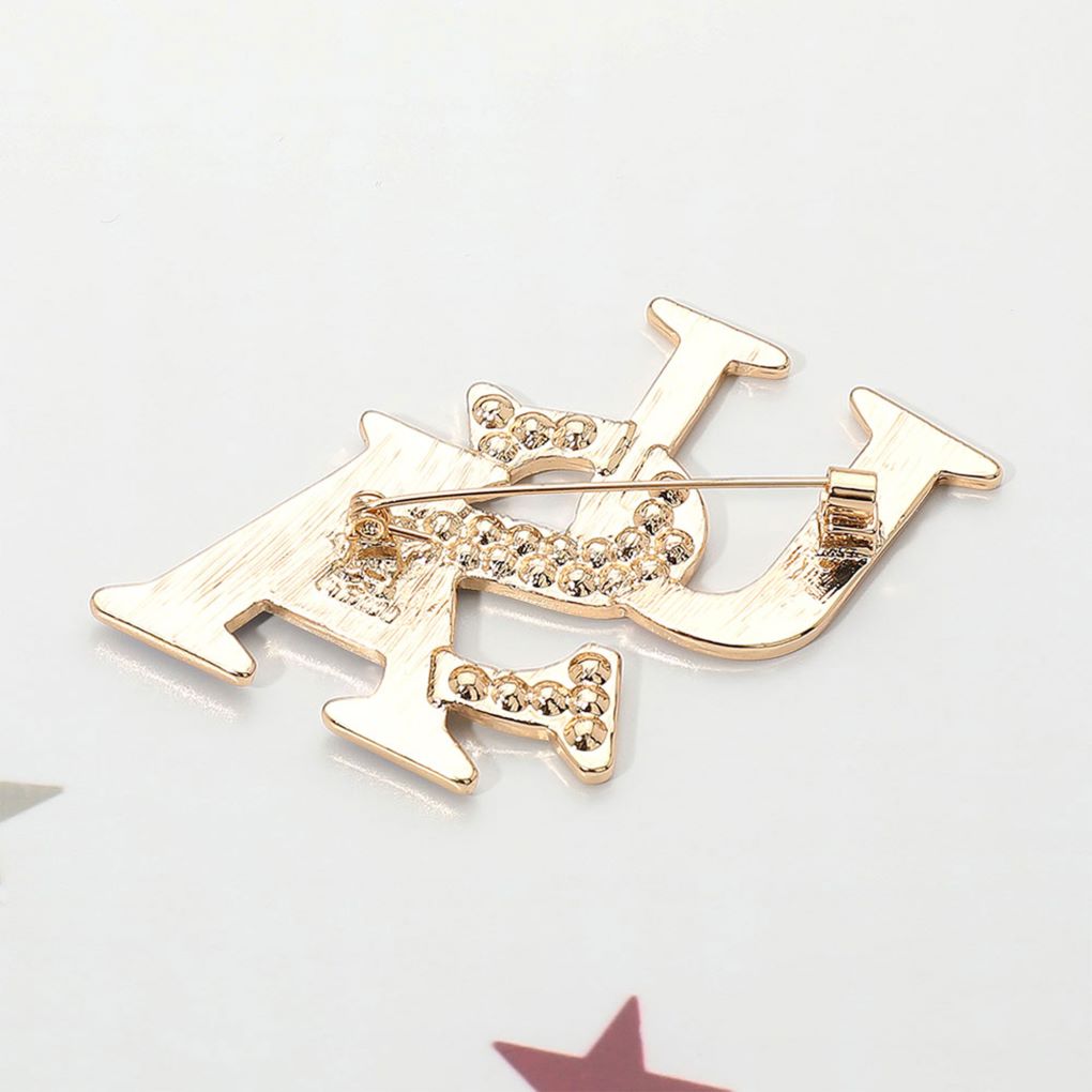 Stone Paved Enamel USA Pin Brooch 3