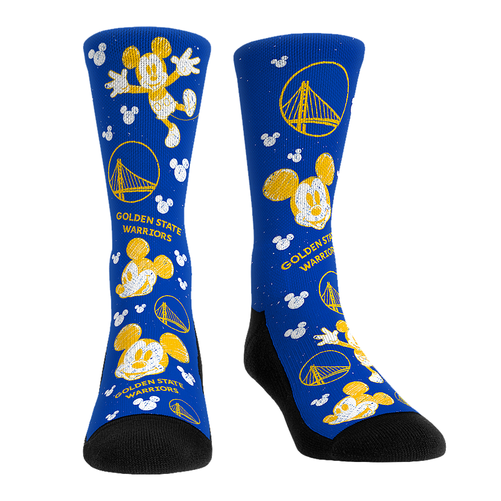Golden State Warriors - Disney  - Mickey Sketch | Rock 'Em Socks