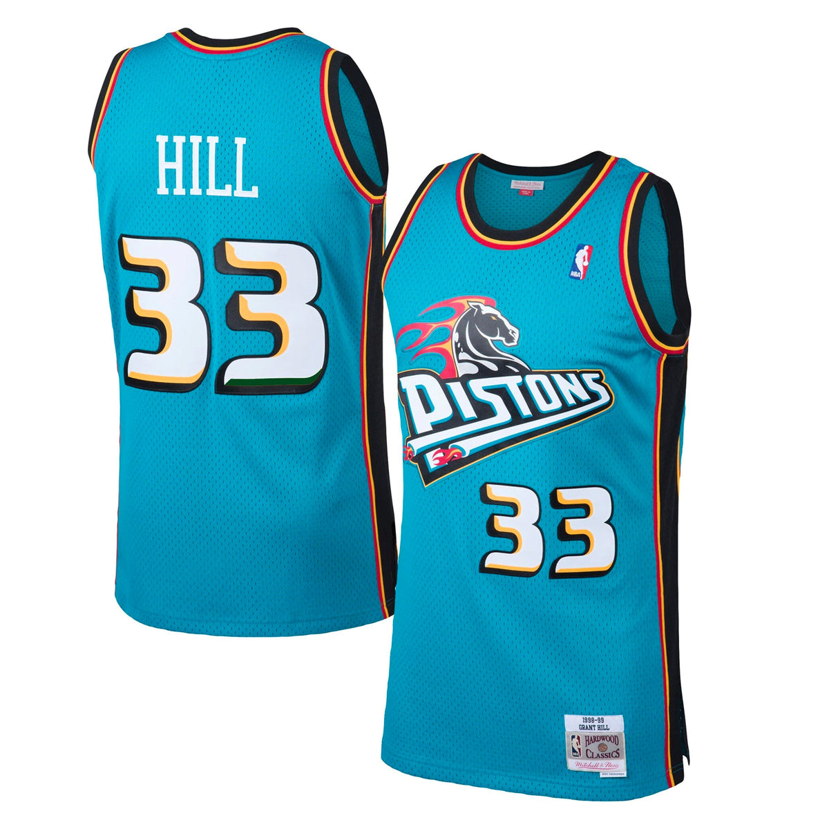Grant Hill Detroit Pistons Mitchell & Ness Teal 1998-99 Hardwood Classics Swingman Jersey 1