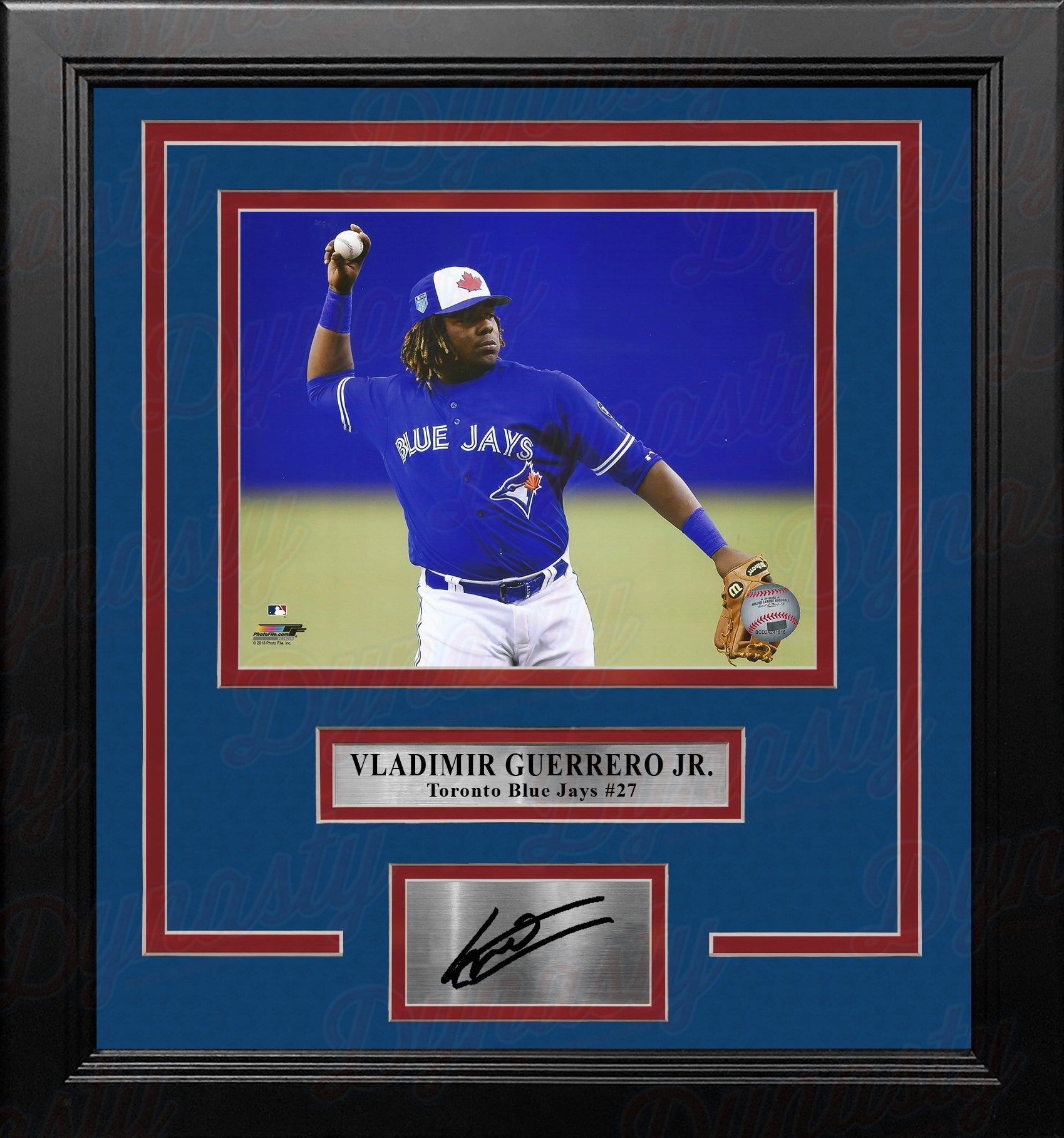 Vladimir Guerrero, Jr. Toronto Blue Jays Fielding 8" x 10" Framed Baseball Photo with Engraved Autograph 1
