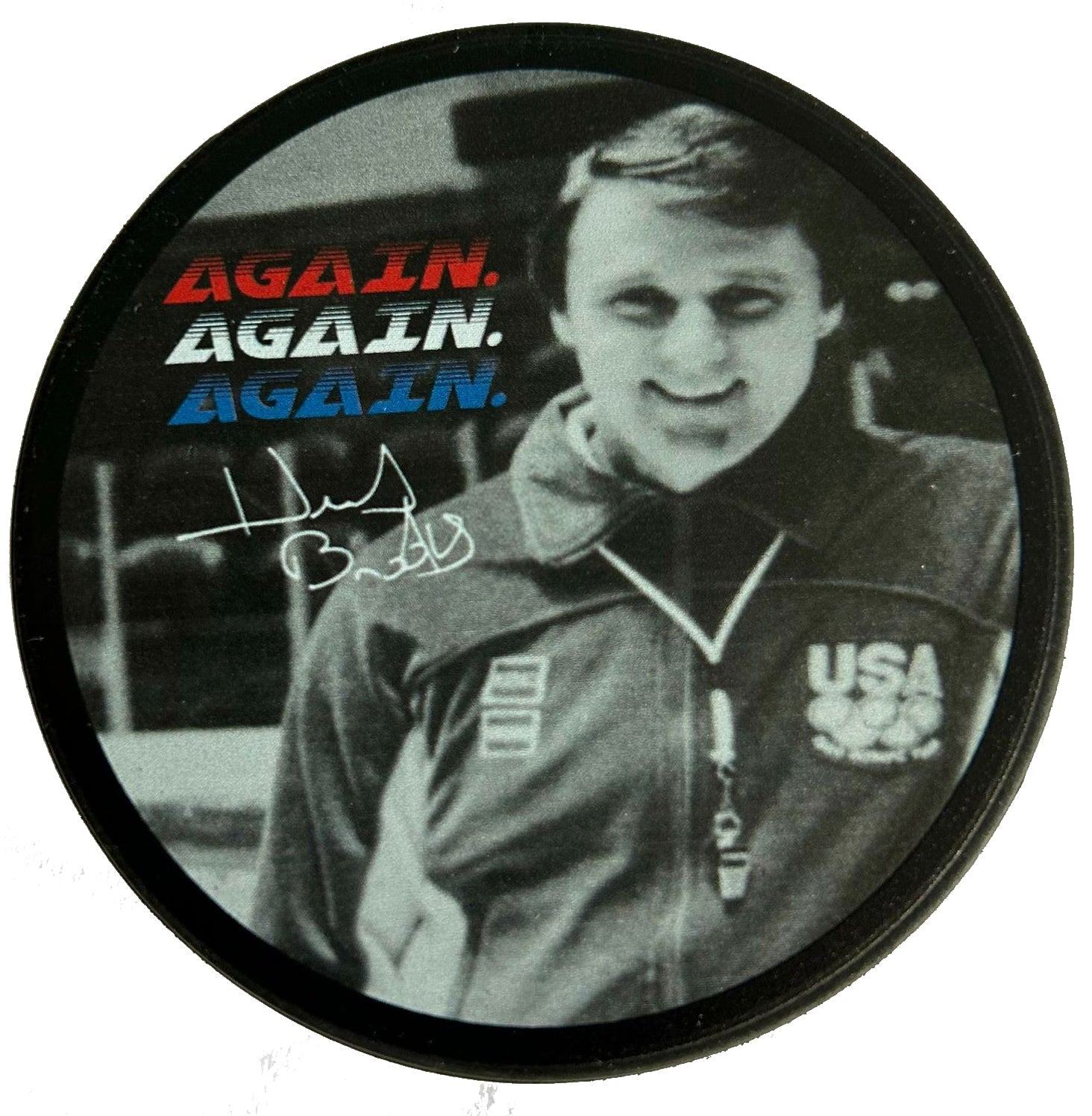 Herb Brooks Again Again Again Miracle on Ice 1980 Puck | Lowspport Gear