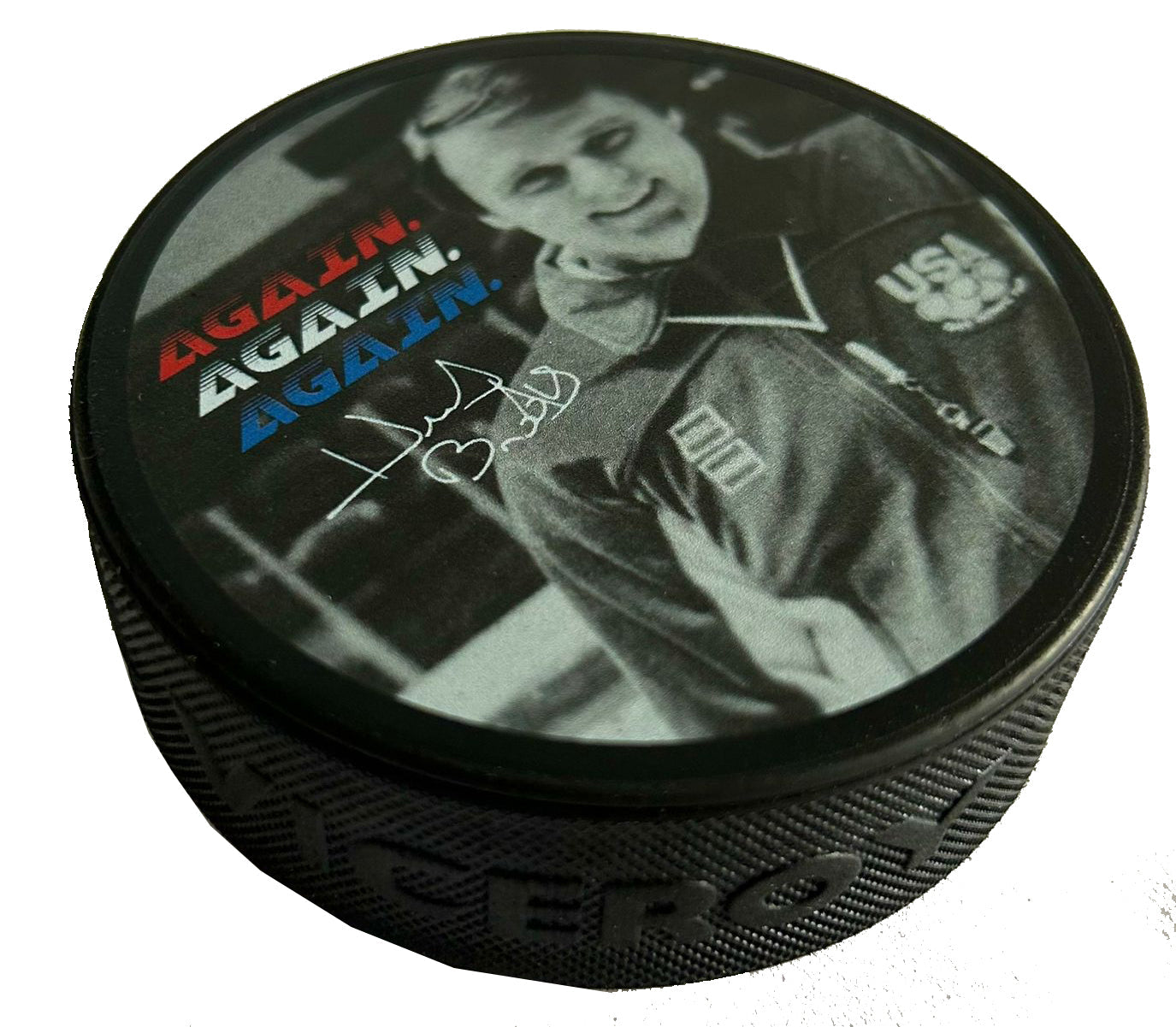 Herb Brooks Again Again Again Miracle on Ice 1980 Puck | Lowspport Gear