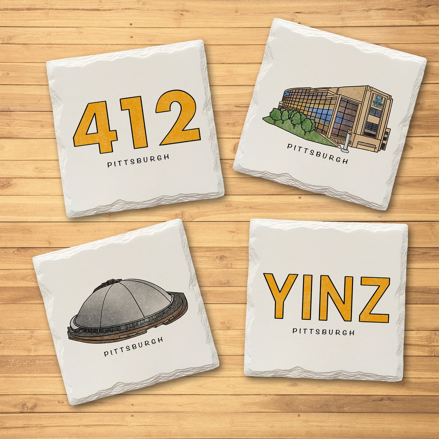 Pittsburgh Hockey Variety Pack - Ceramic Drink Coasters - 4 Pack
