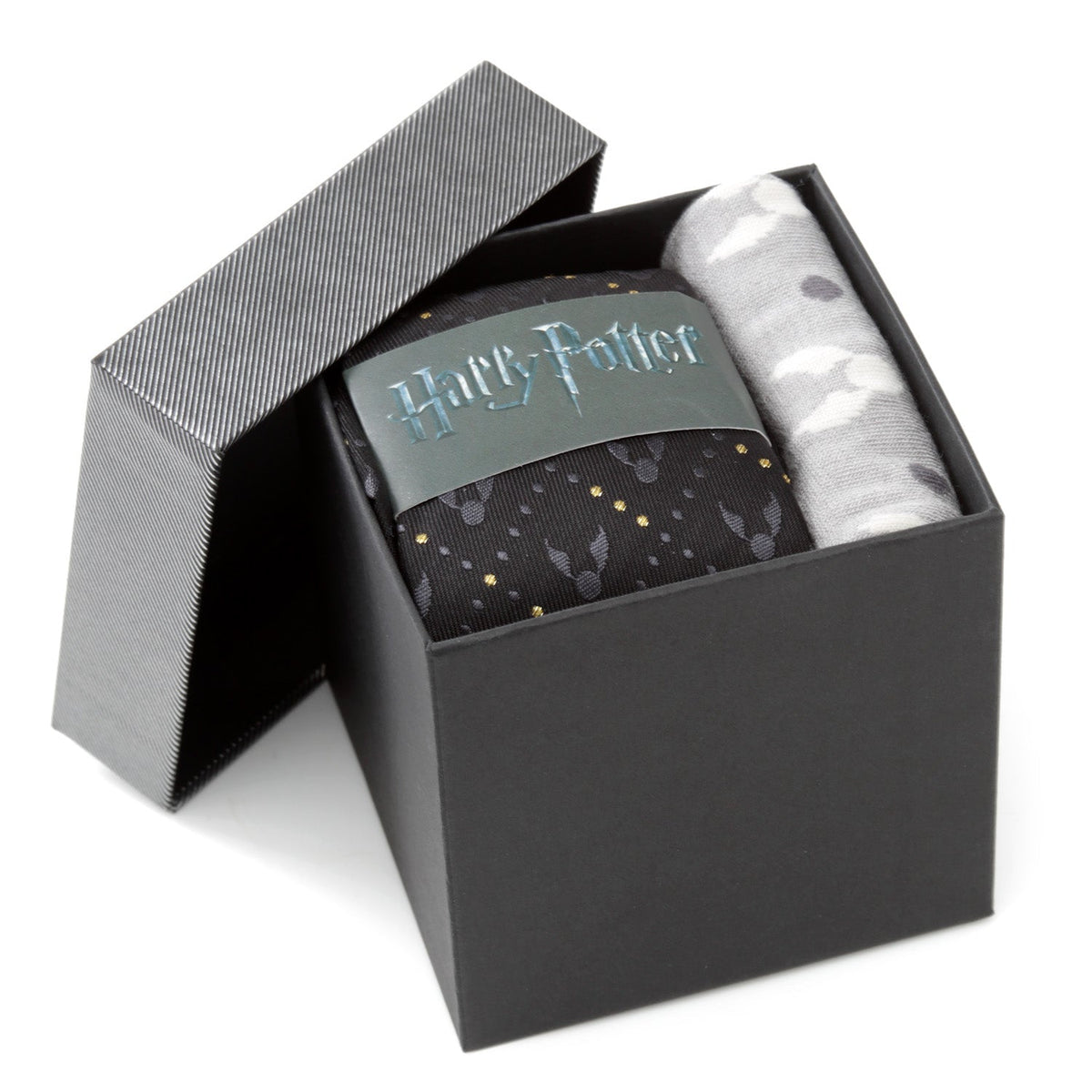 Harry Potter Golden Snitch Black Necktie Gift Set 2