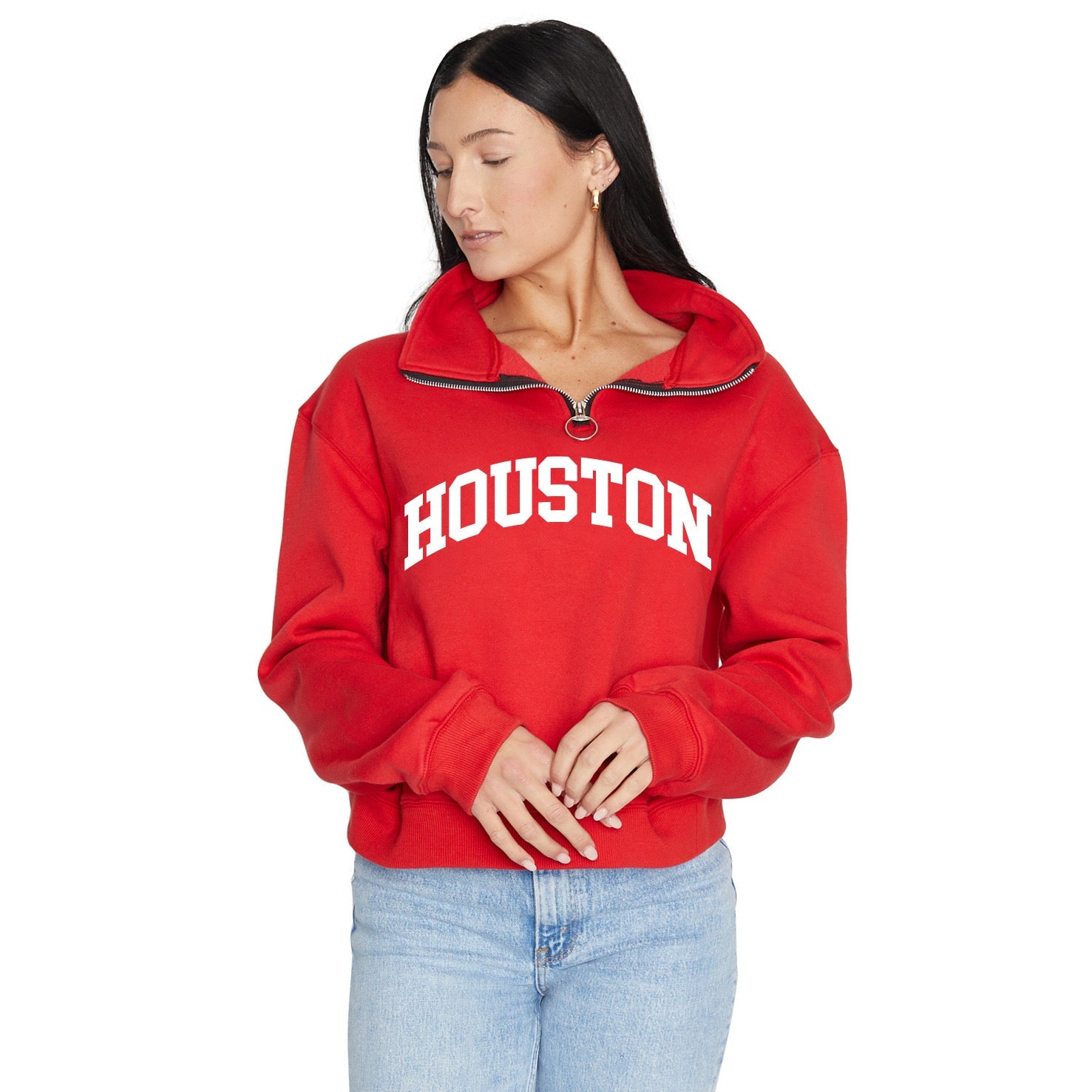 University of Houston Red Quarter Zip Sweatshirt | lojobands