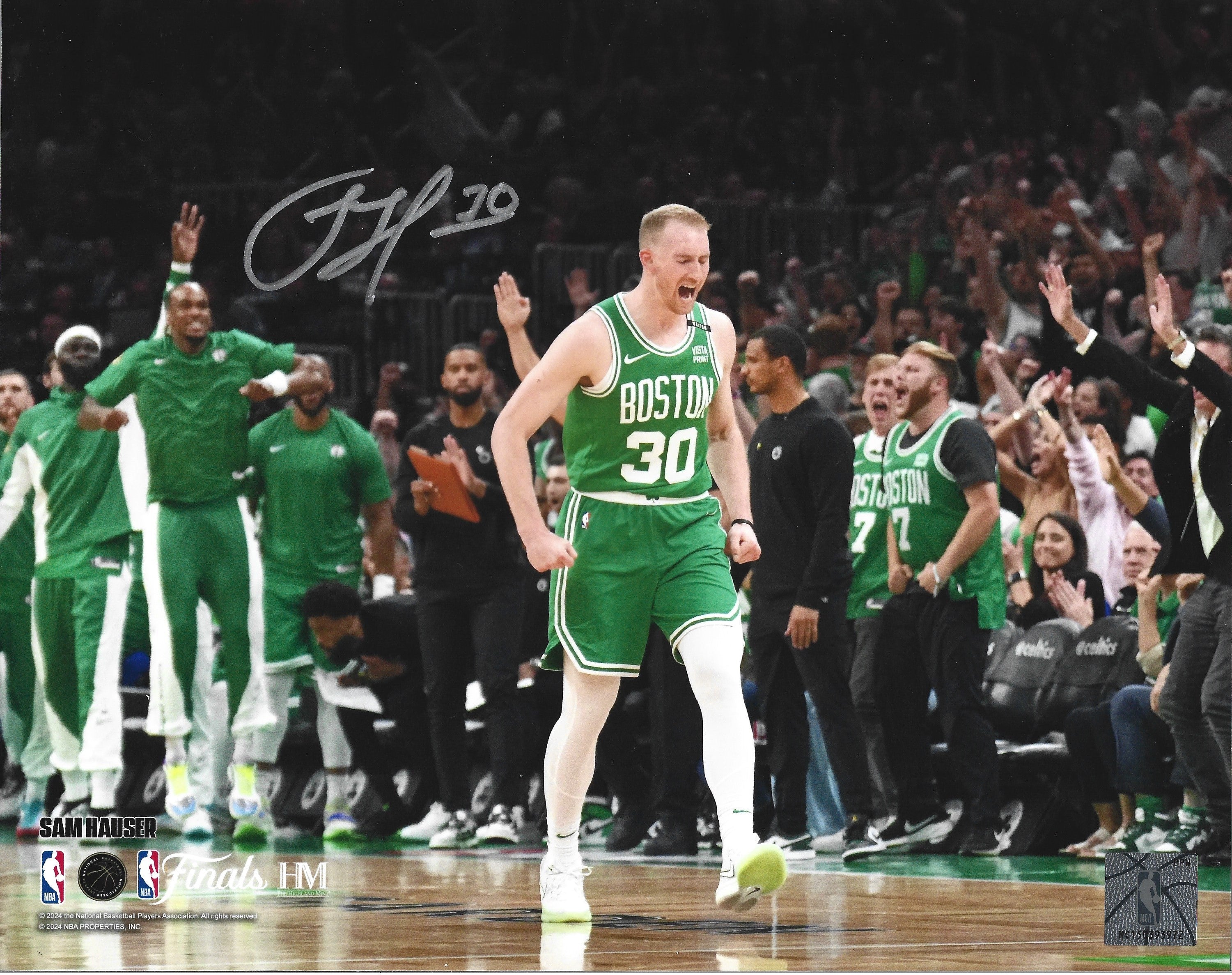Sam Hauser Celebration Autographed Boston Celtics 8" x 10" NBA Finals Photo 2