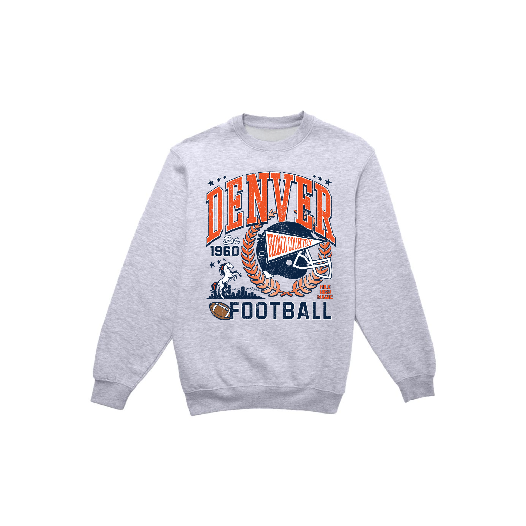 Denver Football Vintage Graphic Crewneck Sweatshirt | Retro Game Day Sweatshirt 2