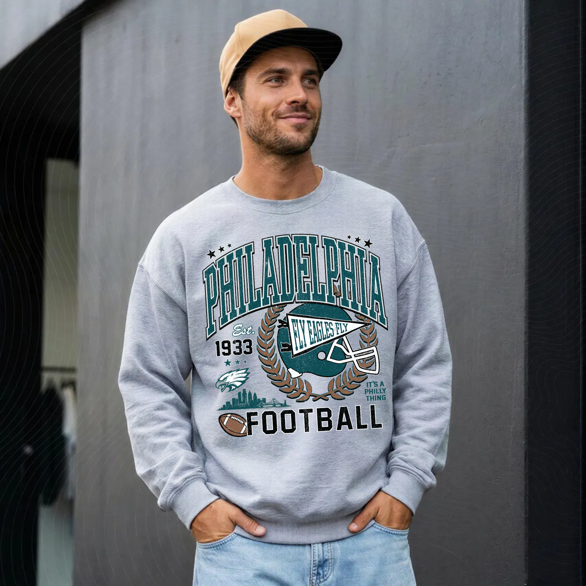 Philadelphia Football Sweatshirt | Vintage Eagles Game Day Crewneck 2