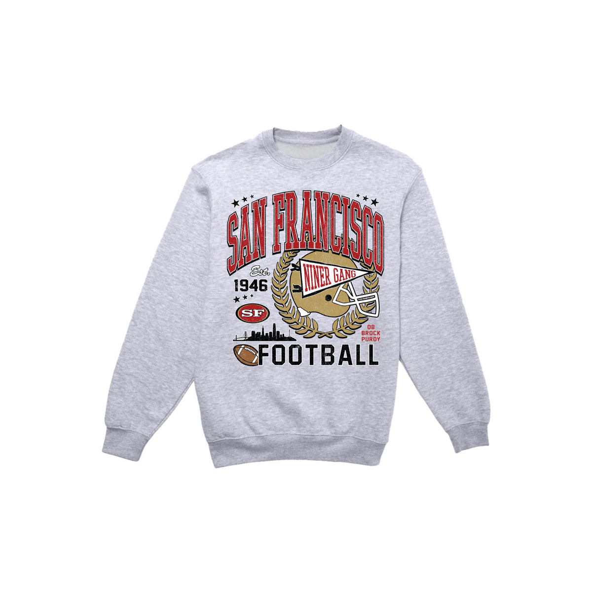 San Francisco Football Sweatshirt | Vintage Red & Gold Game Day Crewneck 4