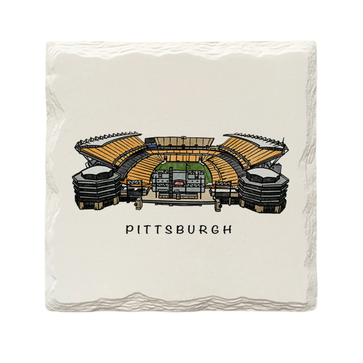 Pittsburgh Football Field Ceramic Drink Coaster 1