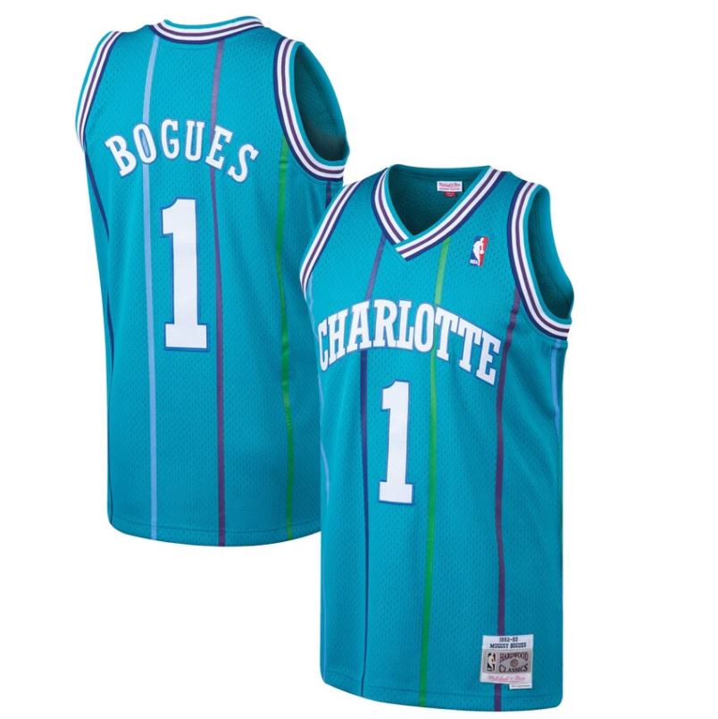 Muggsy Bogues Charlotte Hornets Mitchell & Ness Teal Hardwood Classics 1992-93 Swingman Jersey 1