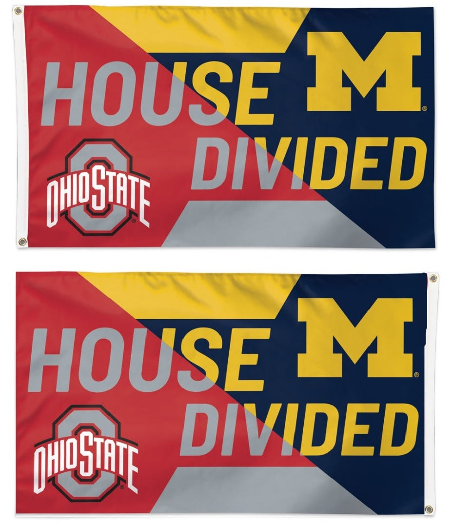 House Divided 3x5 Flag 2 Sided Ohio State and Michigan