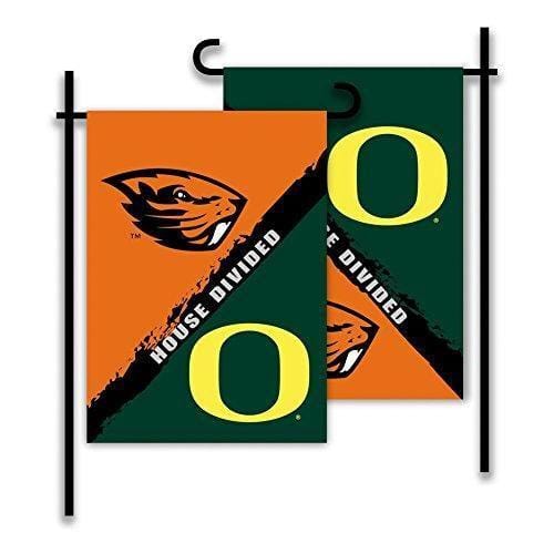House Divided Garden Flag 2 Sided Oregon vs Oregon State Rivalry