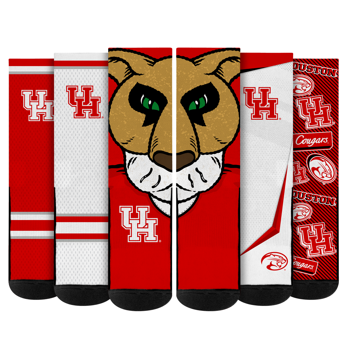 Houston Cougars - Super Fan Bundle 5-Pack | Rock 'Em Socks 1