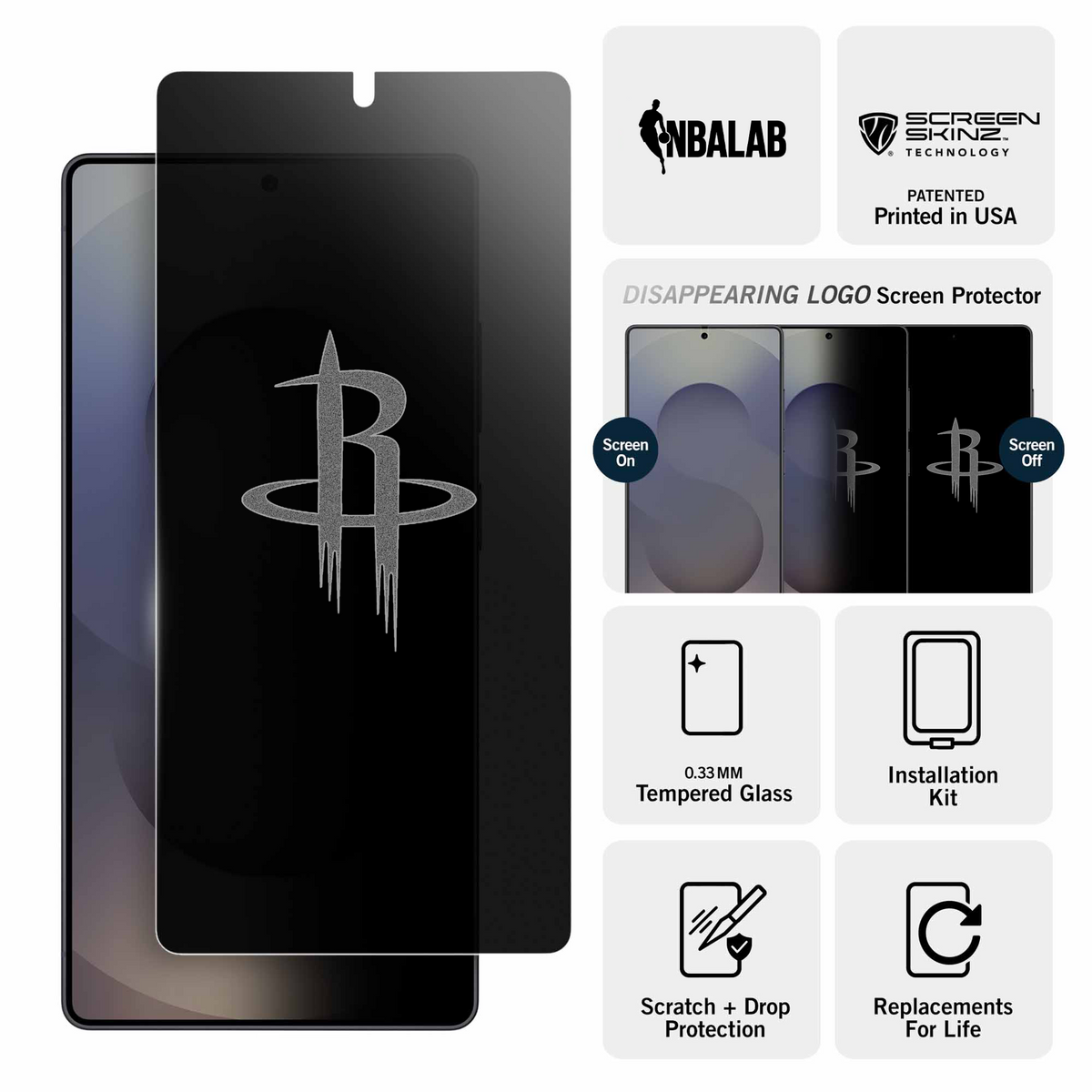 Houston Rockets Samsung Privacy Screen Protector 3
