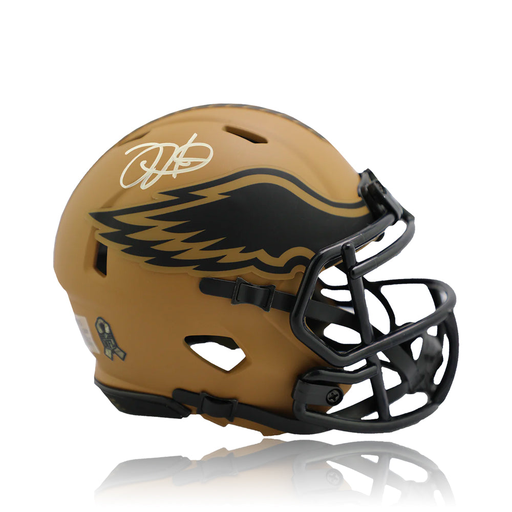 Jalen Hurts Philadelphia Eagles Autographed 2023 Salute to Service Mini-Helmet 1