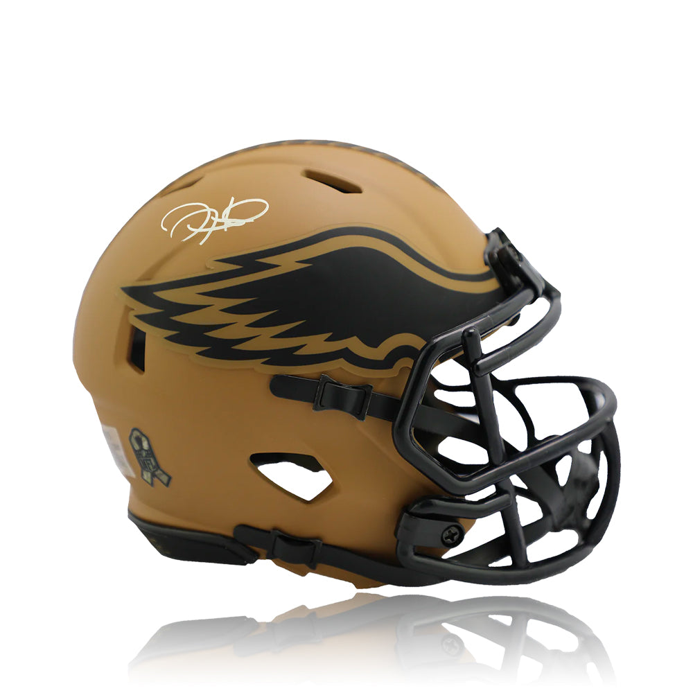 Jalen Hurts Philadelphia Eagles Autographed Full-Size 2023 Salute to Service Speed Helmet 1
