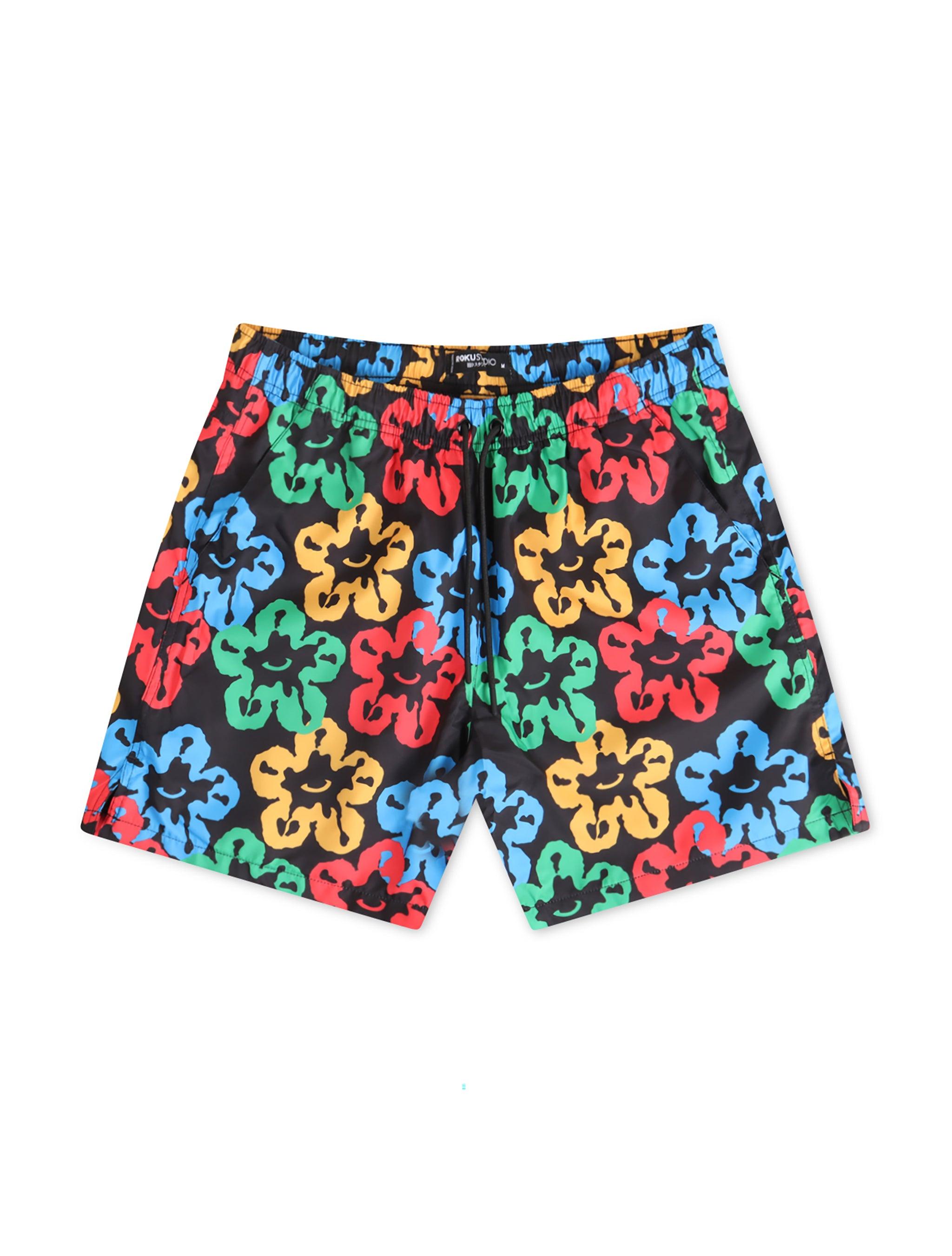 Roku Studio Olympic Tear Drip Nylon Shorts - Black/Multi 1