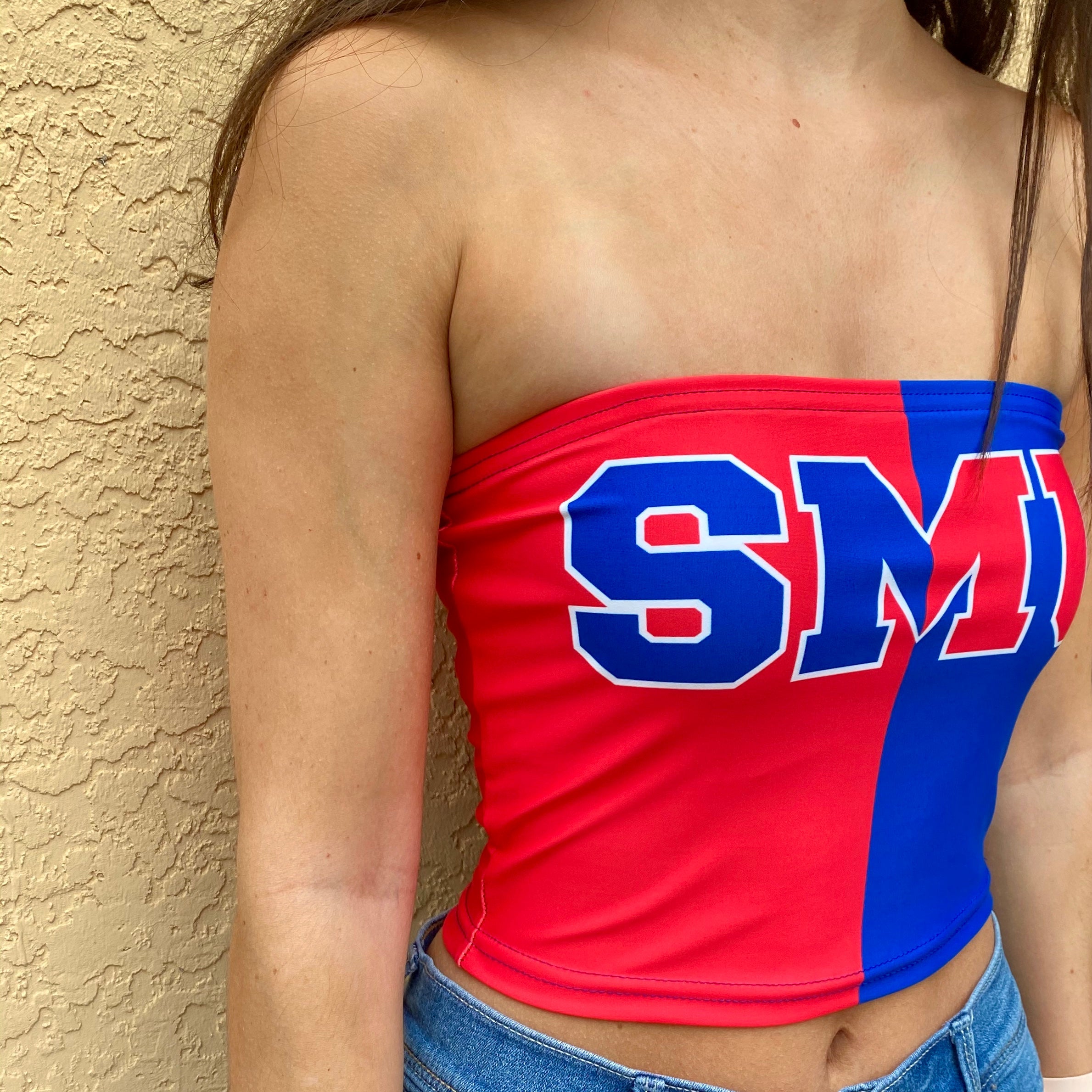SMU Mustangs Two Tone Tube Top | lojobands 6