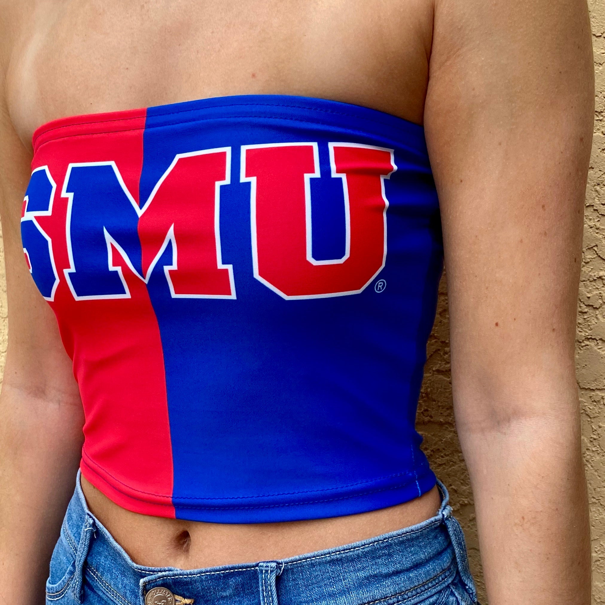 SMU Mustangs Two Tone Tube Top | lojobands 7