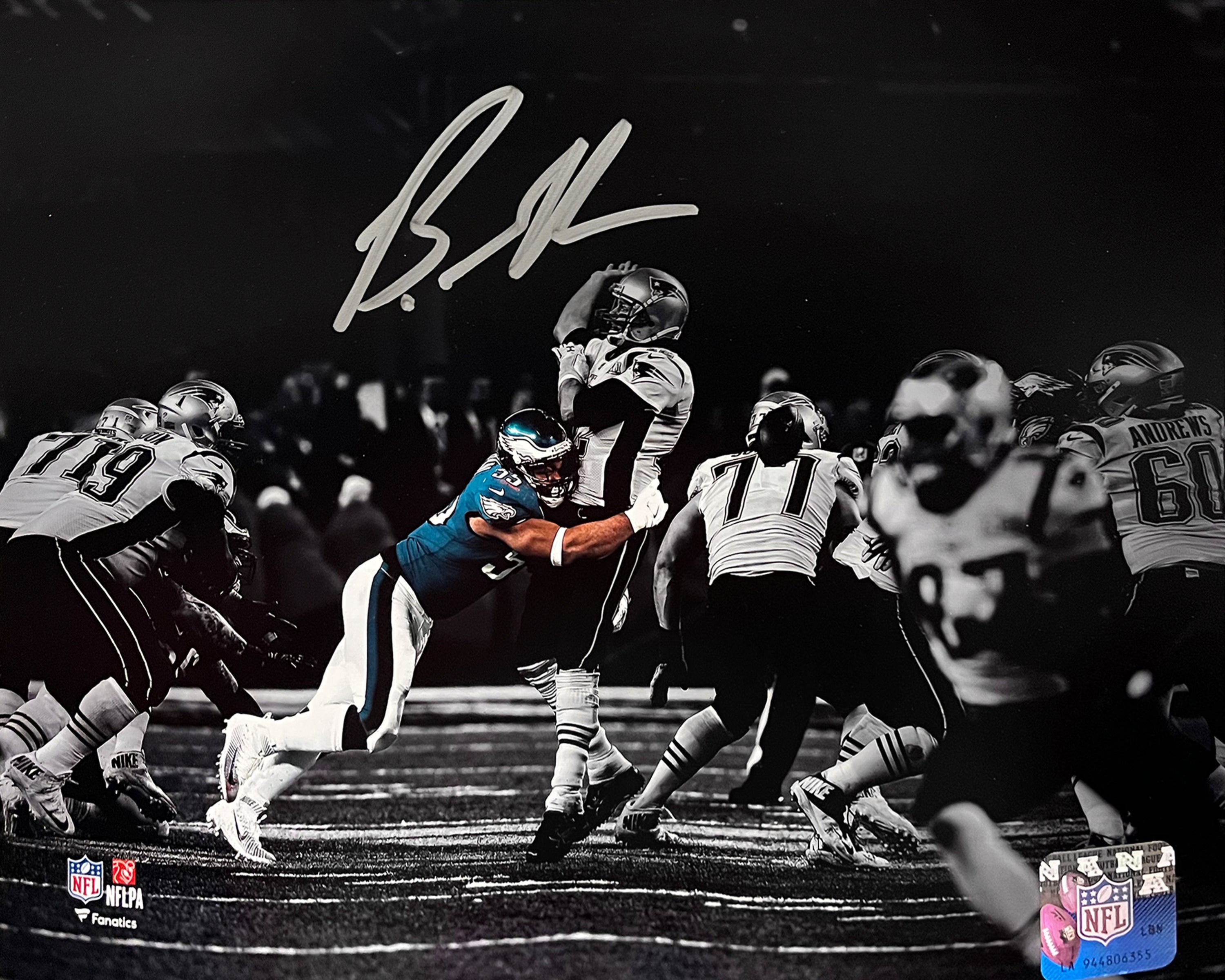 Brandon Graham Strip-Sack Philadelphia Eagles Autographed 11" x 14" Blackout Football Photo 2