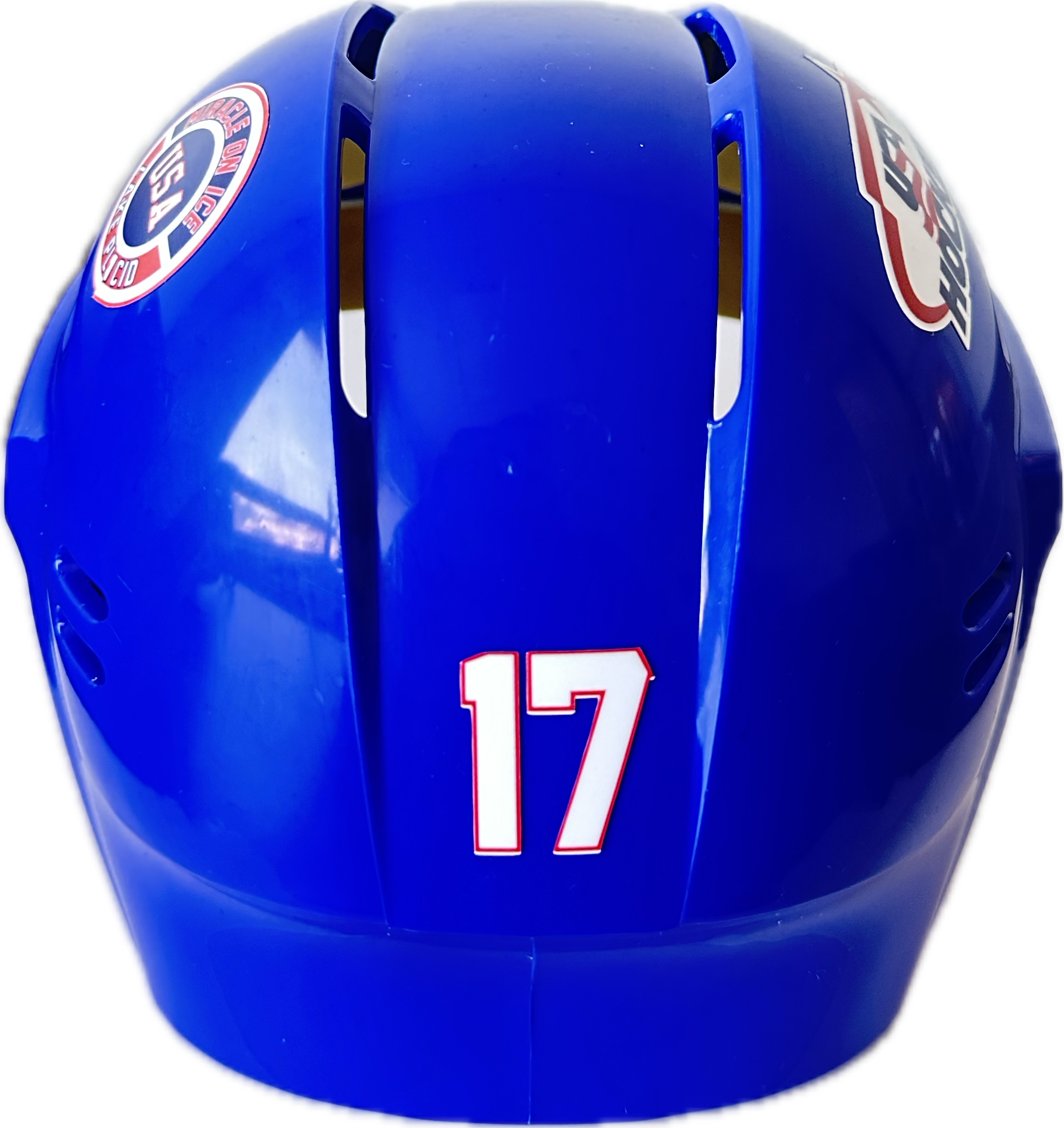 USA Hockey Miracle on Ice 1980 Jack O'Callahan Mini Helmet- Royal 3