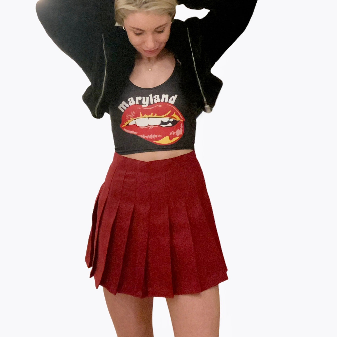 Maryland Terps Lips Black Spaghetti Tank | lojobands 14