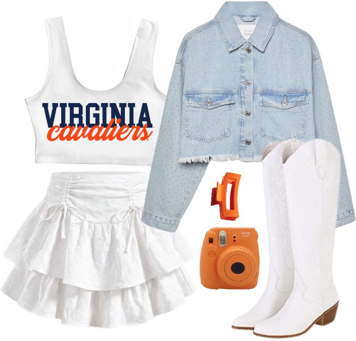 Virginia Cavaliers Cursive Crop Tank Top | lojobands