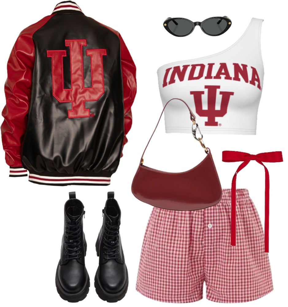 Indiana Hoosiers White One Shoulder Top | lojobands