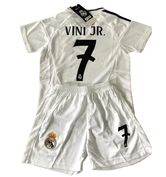 Vini Jr Kids Soccer Jersey Real Madrid Youth and Toddler Sizes 1