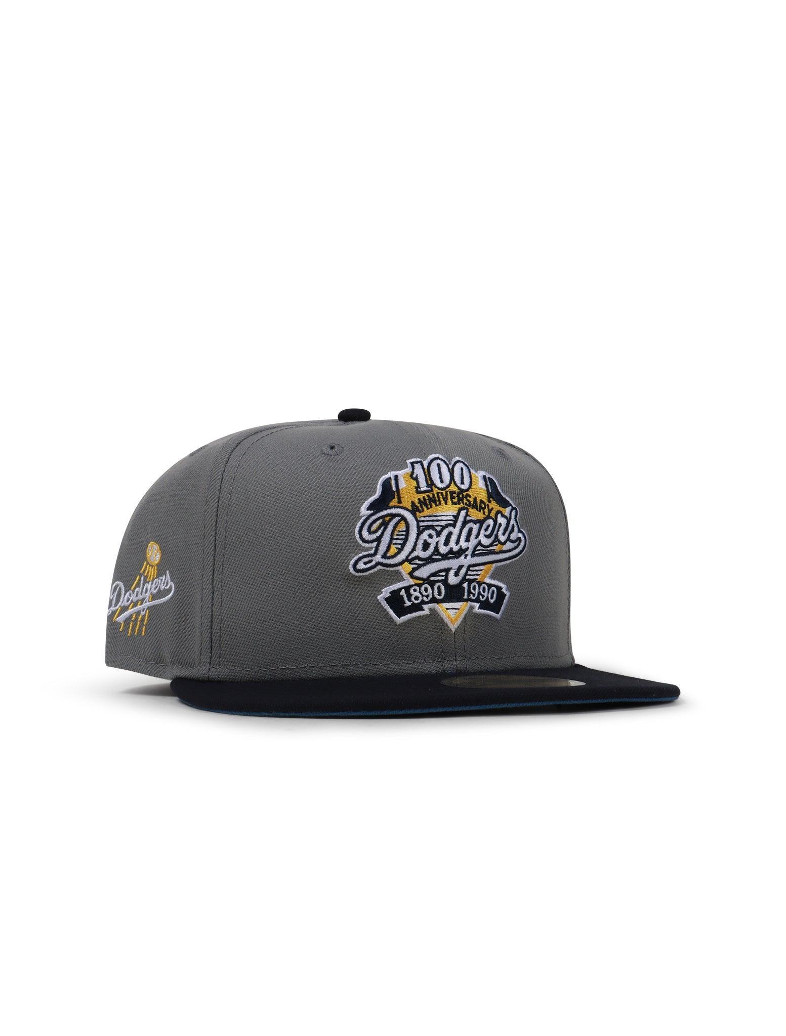 New Era 5950 Dodgers 100Th Anniversary Hat - Misty Morning/Navy 1