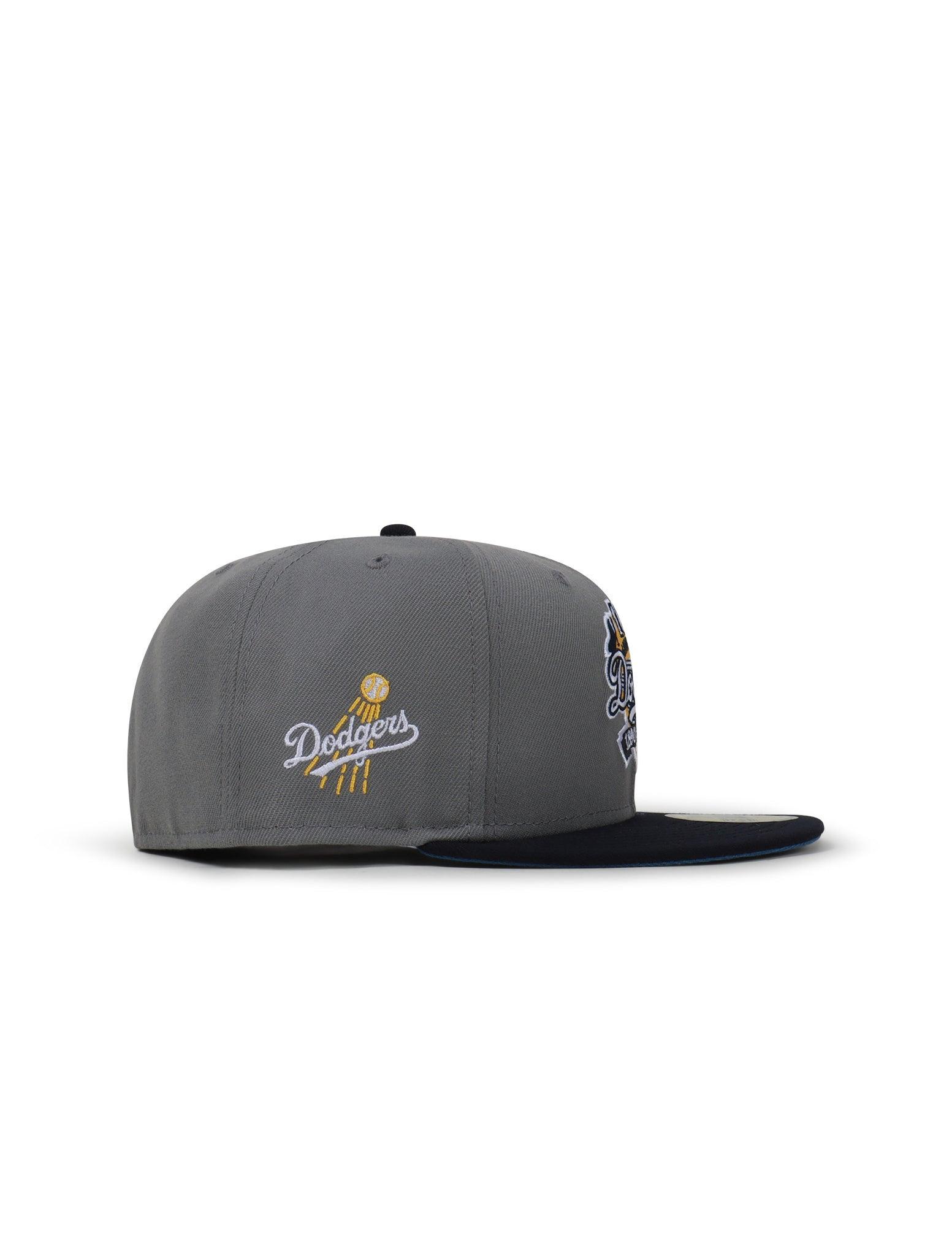 New Era 5950 Dodgers 100Th Anniversary Hat - Misty Morning/Navy 3