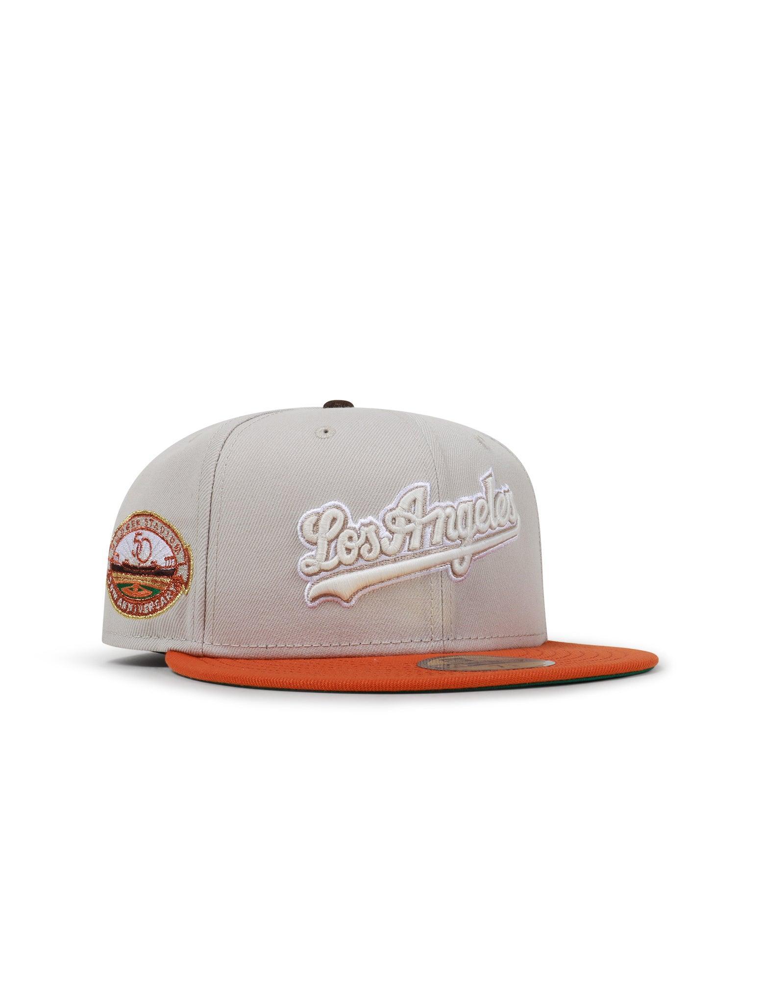 New Era 5950 Dodgers 50Th Anniversary Hat - Stone/Burnt Orange 1