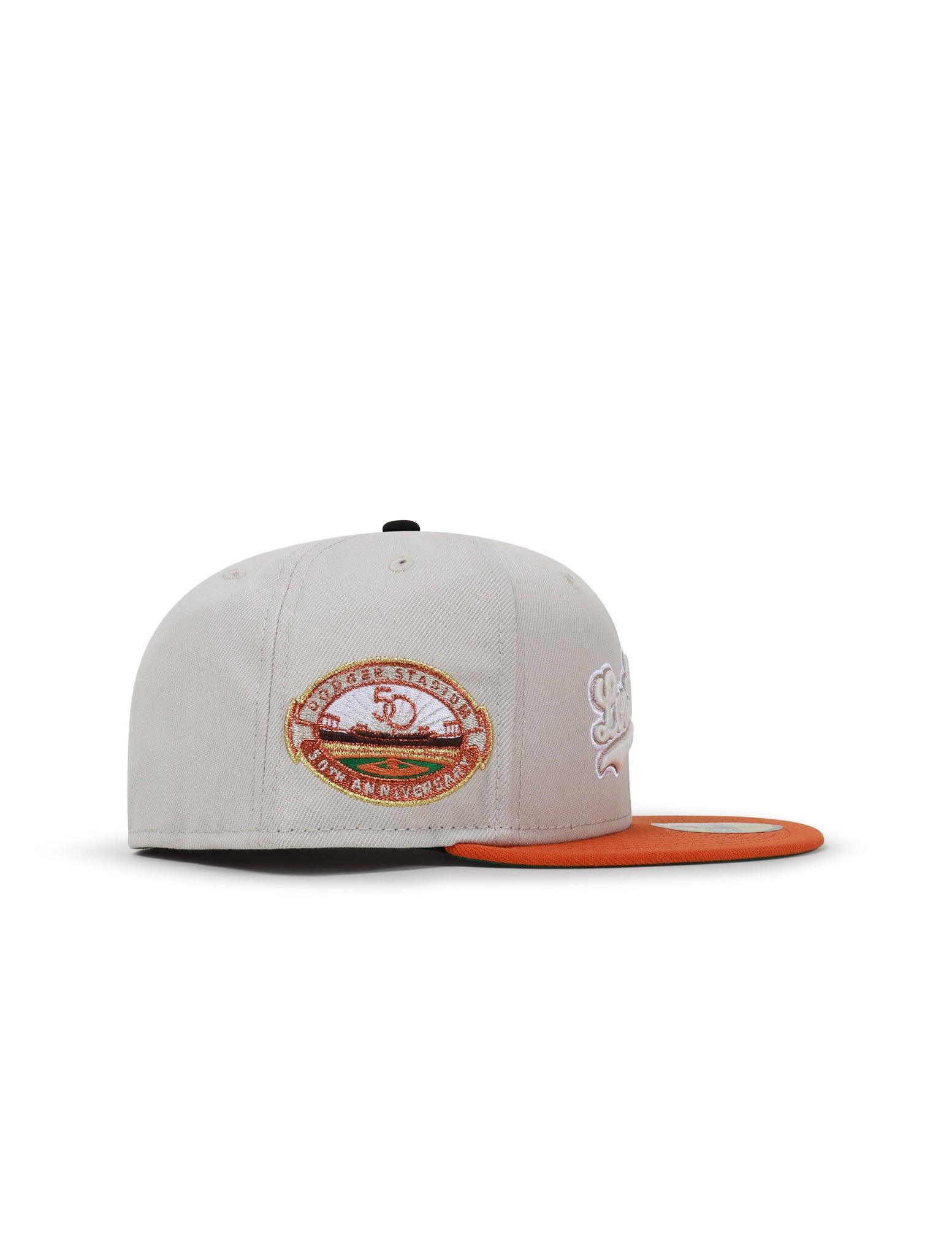 New Era 5950 Dodgers 50Th Anniversary Hat - Stone/Burnt Orange 2