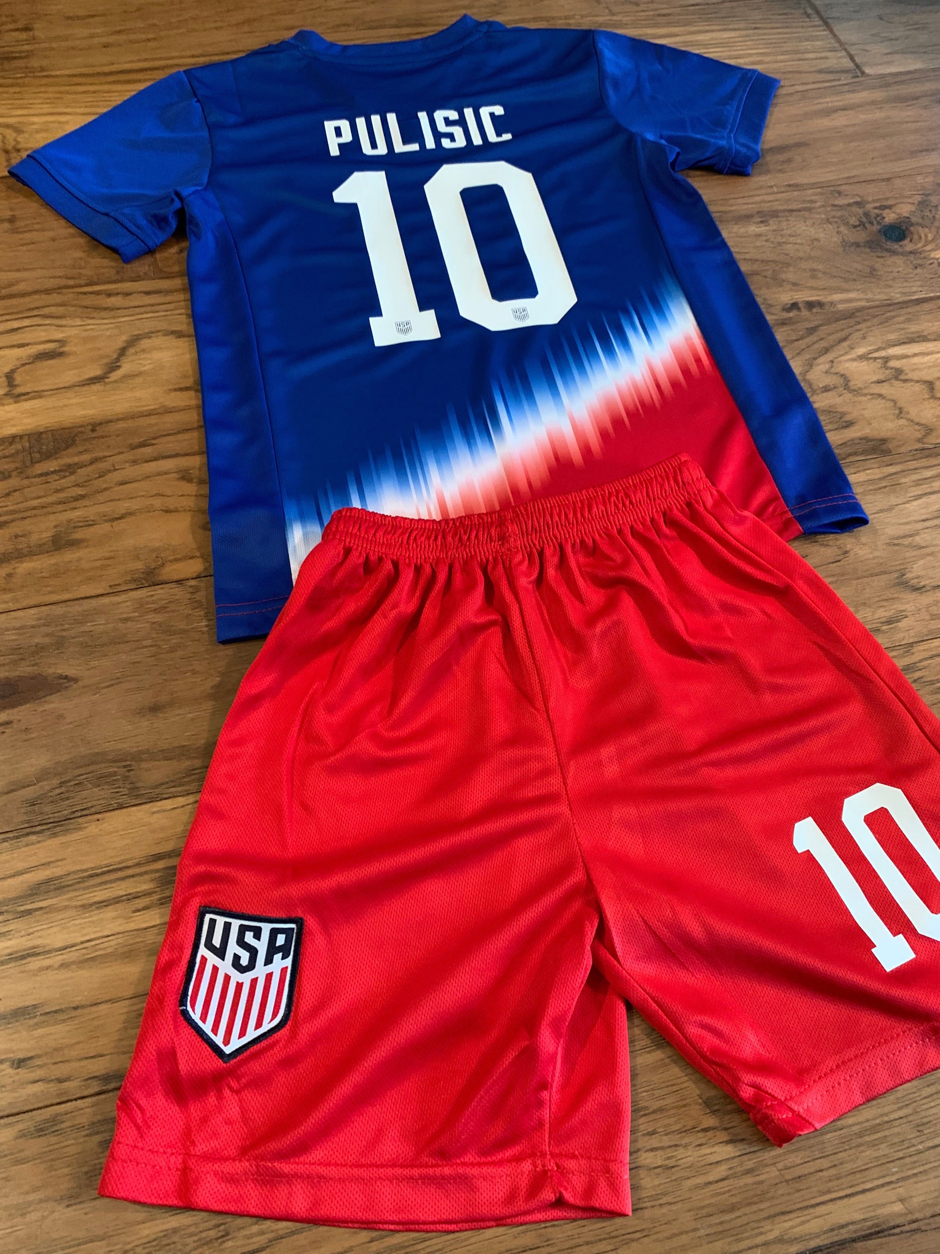 Christian Pulisic USA 2024 Kids Youth Soccer Jersey Kit 2 Piece Set 3