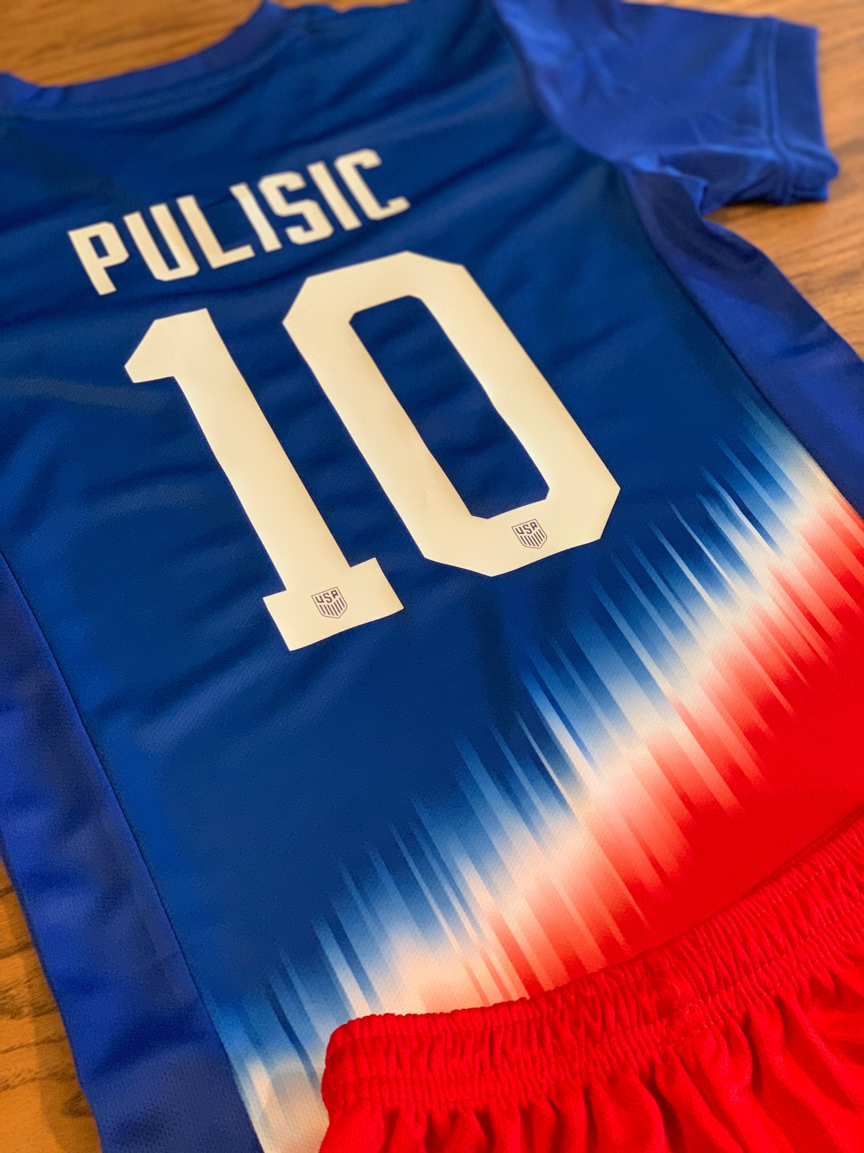 Christian Pulisic USA 2024 Kids Youth Soccer Jersey Kit 2 Piece Set 4
