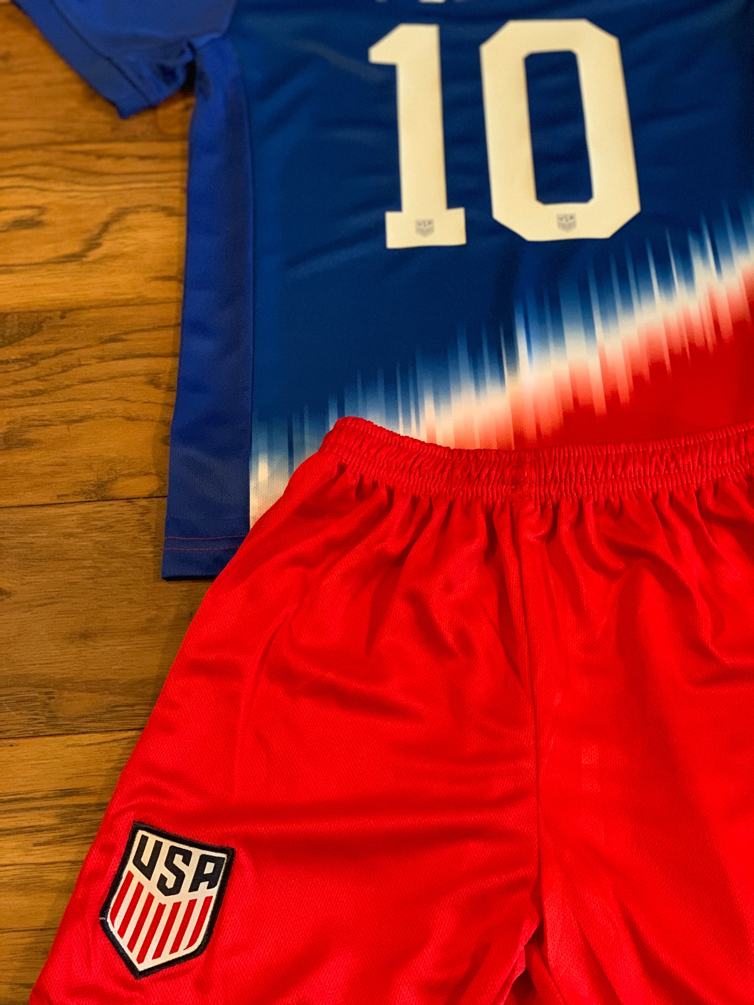 Christian Pulisic USA 2024 Kids Youth Soccer Jersey Kit 2 Piece Set 5
