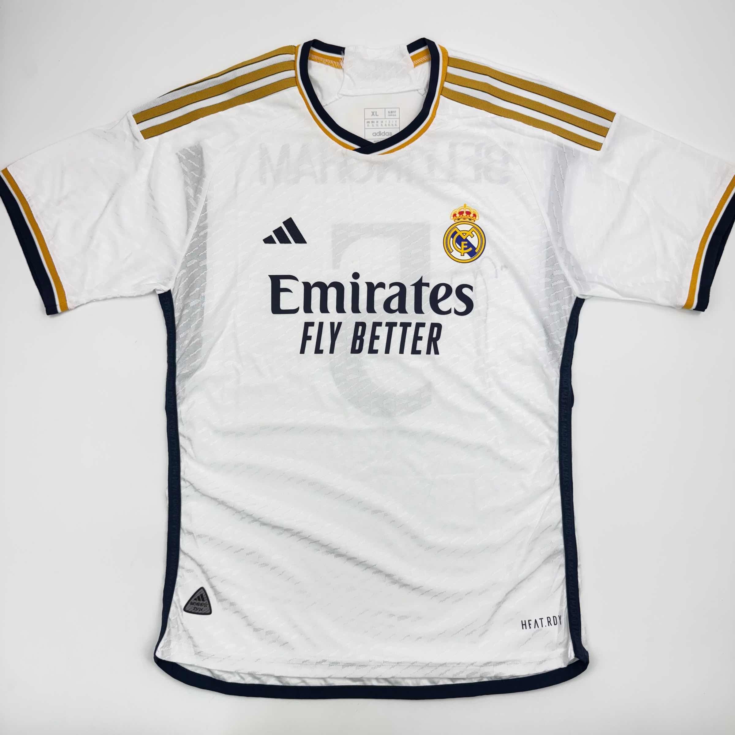 Autographed/Signed Jude Bellingham Real Madrid White Soccer Jersey Beckett BAS COA 4