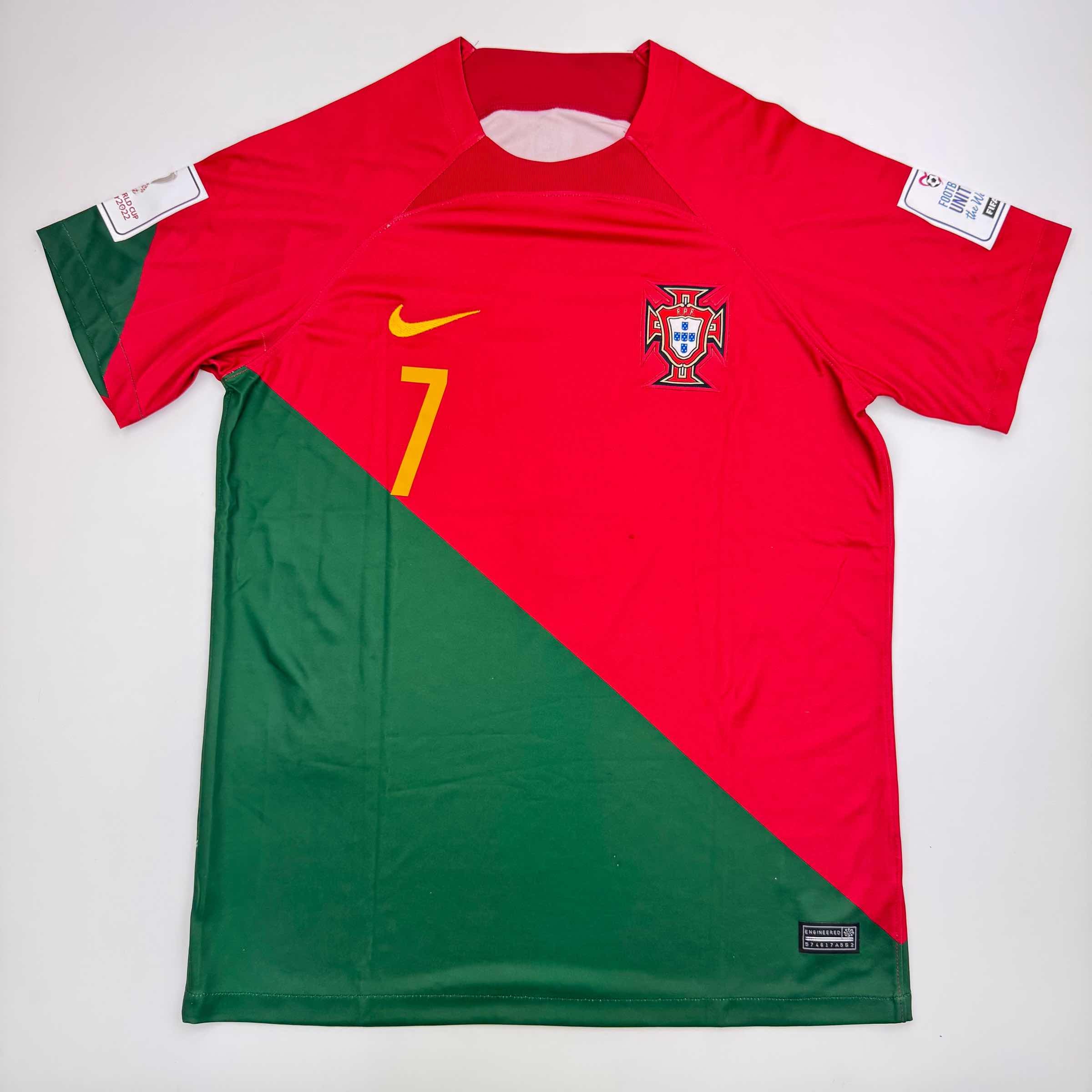 Autographed/Signed Cristiano Ronaldo Portugal Red World Cup Soccer Futbol Jersey Beckett BAS COA 3