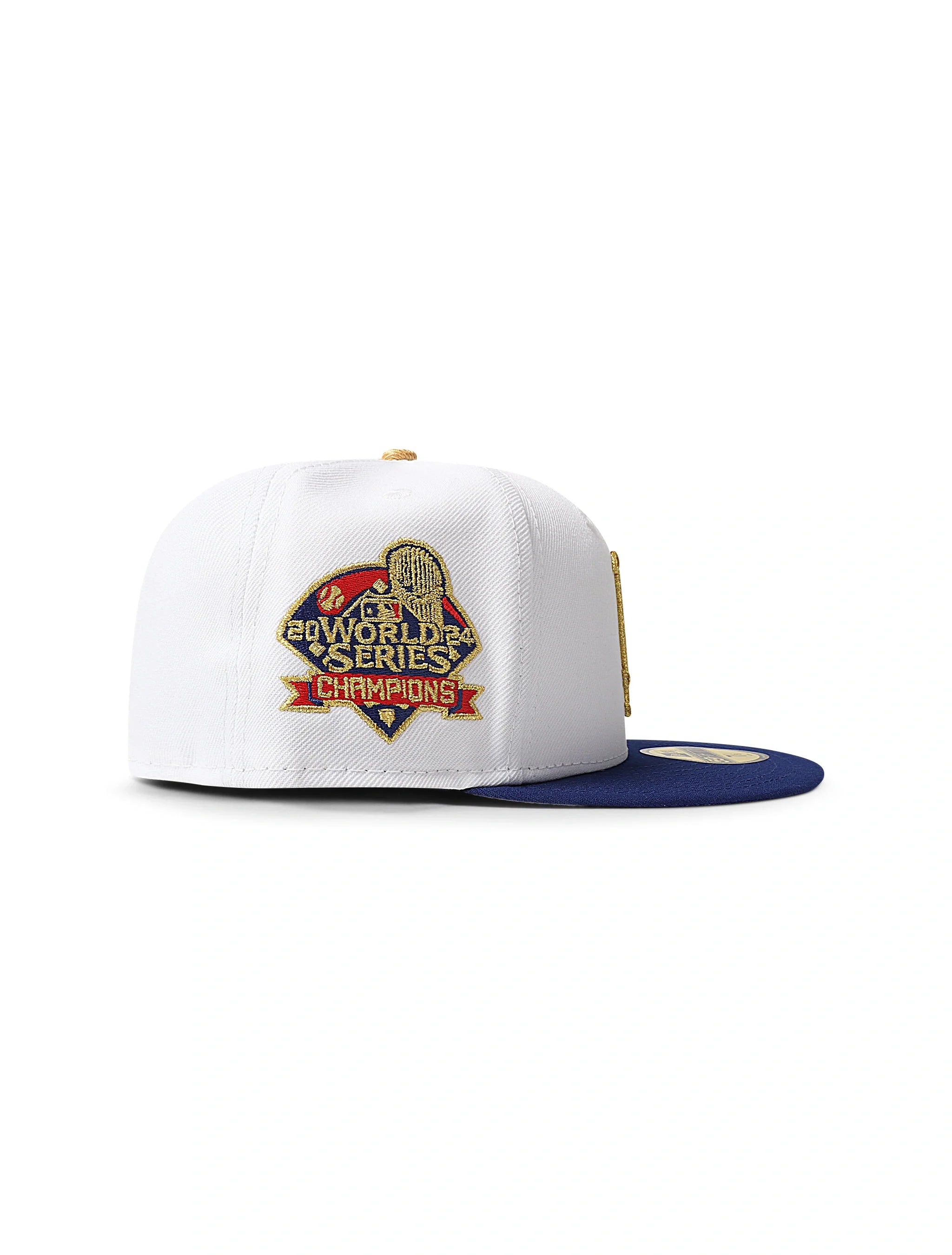 New Era 5950 LA Dodgers World Series Champions Hat - Chrome/Gold 2