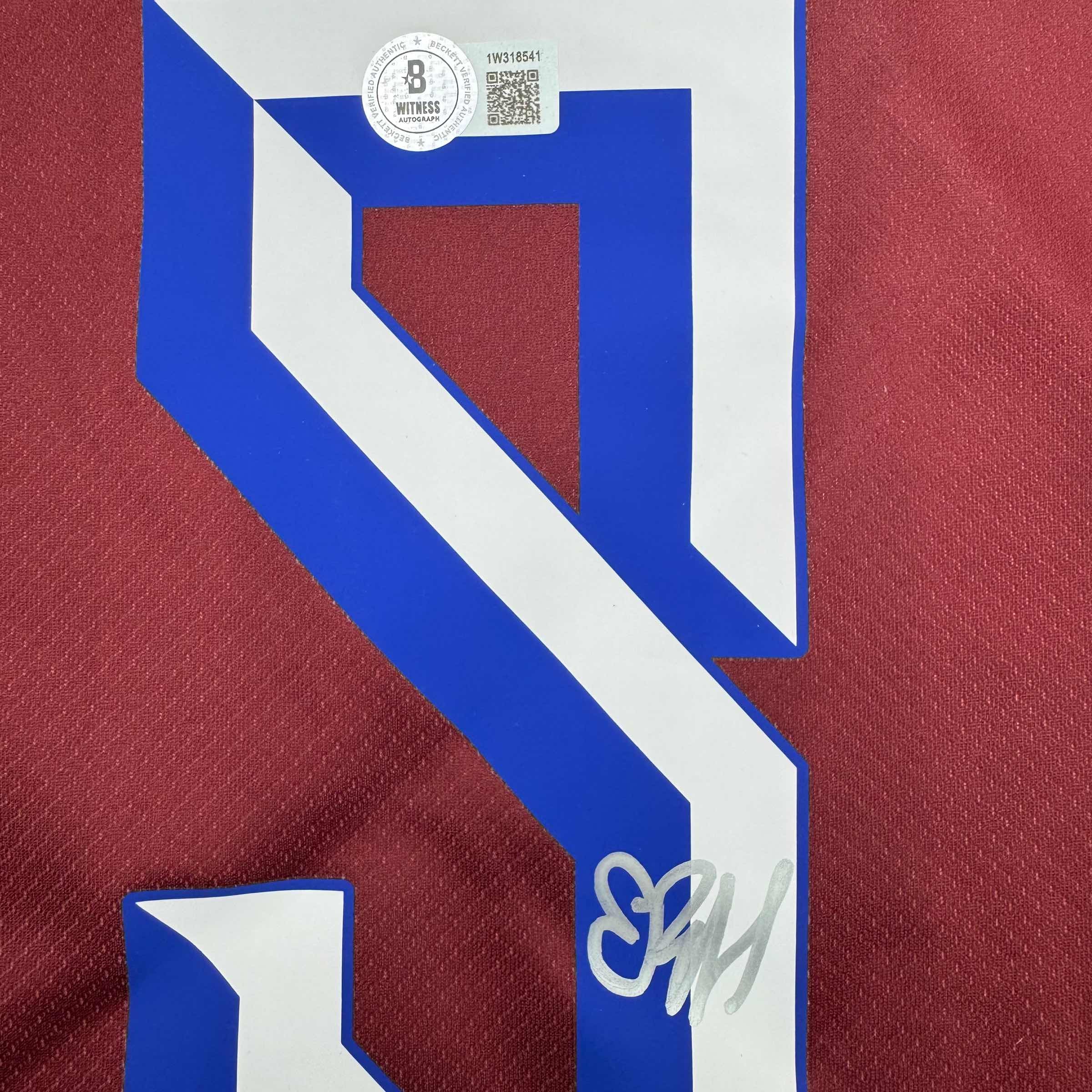 Autographed/Signed Erling Haaland Norway Maroon Soccer Futbol Jersey Beckett BAS COA 3