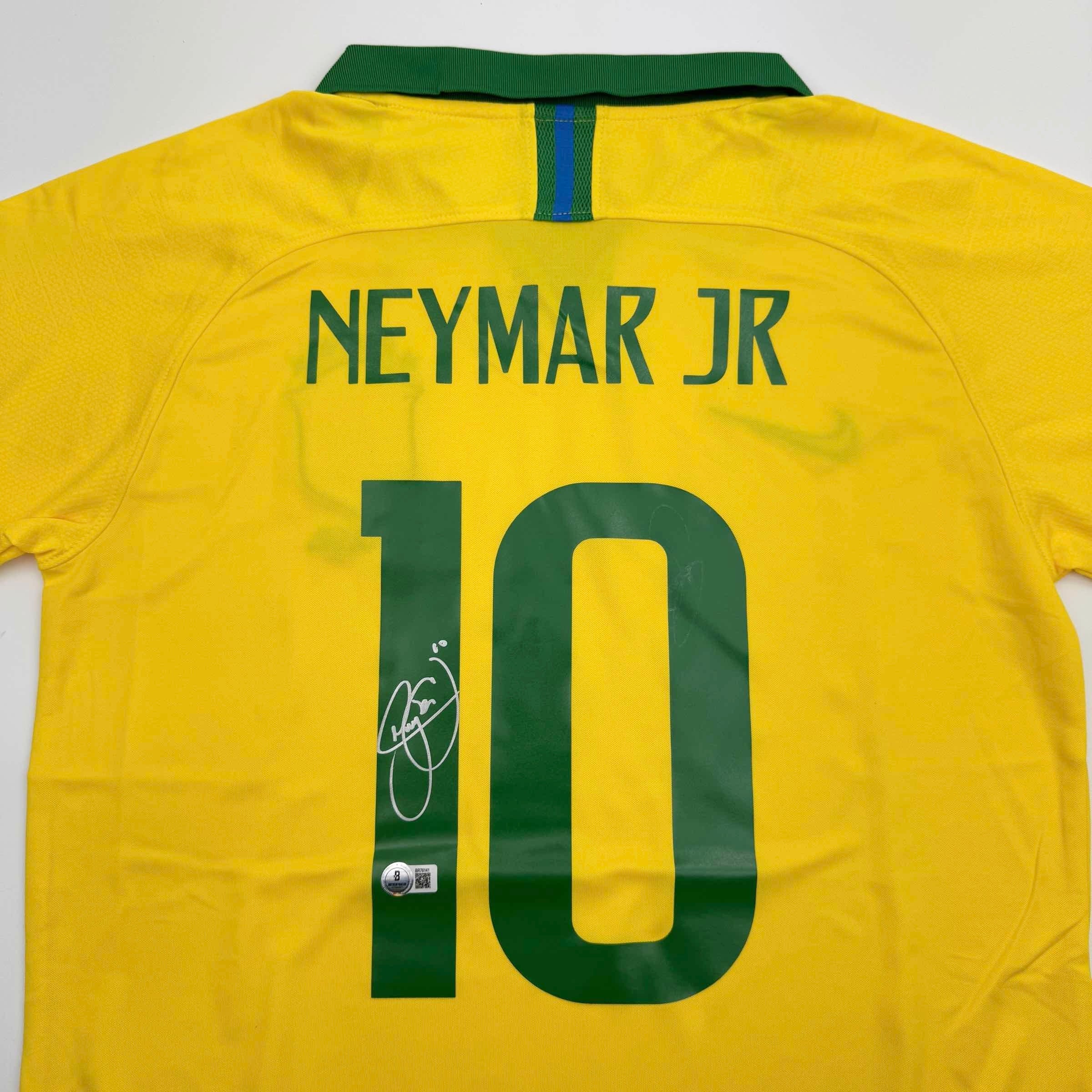 Autographed/Signed Neymar Jr. Brazil Soccer Futbol Jersey Beckett BAS COA 2