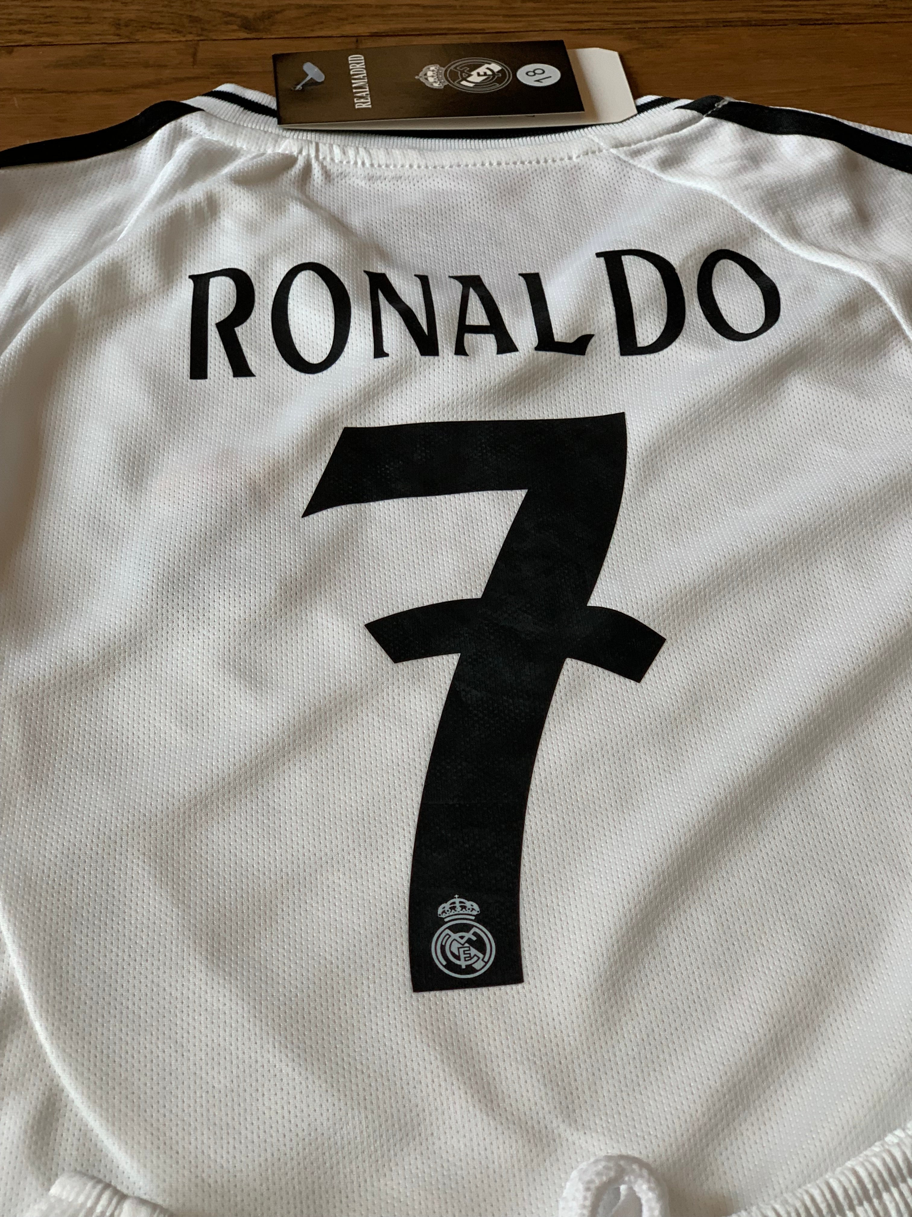 Ronaldo 7 White Kids Soccer Jersey Real Madrid Youth Toddler Sizes 4