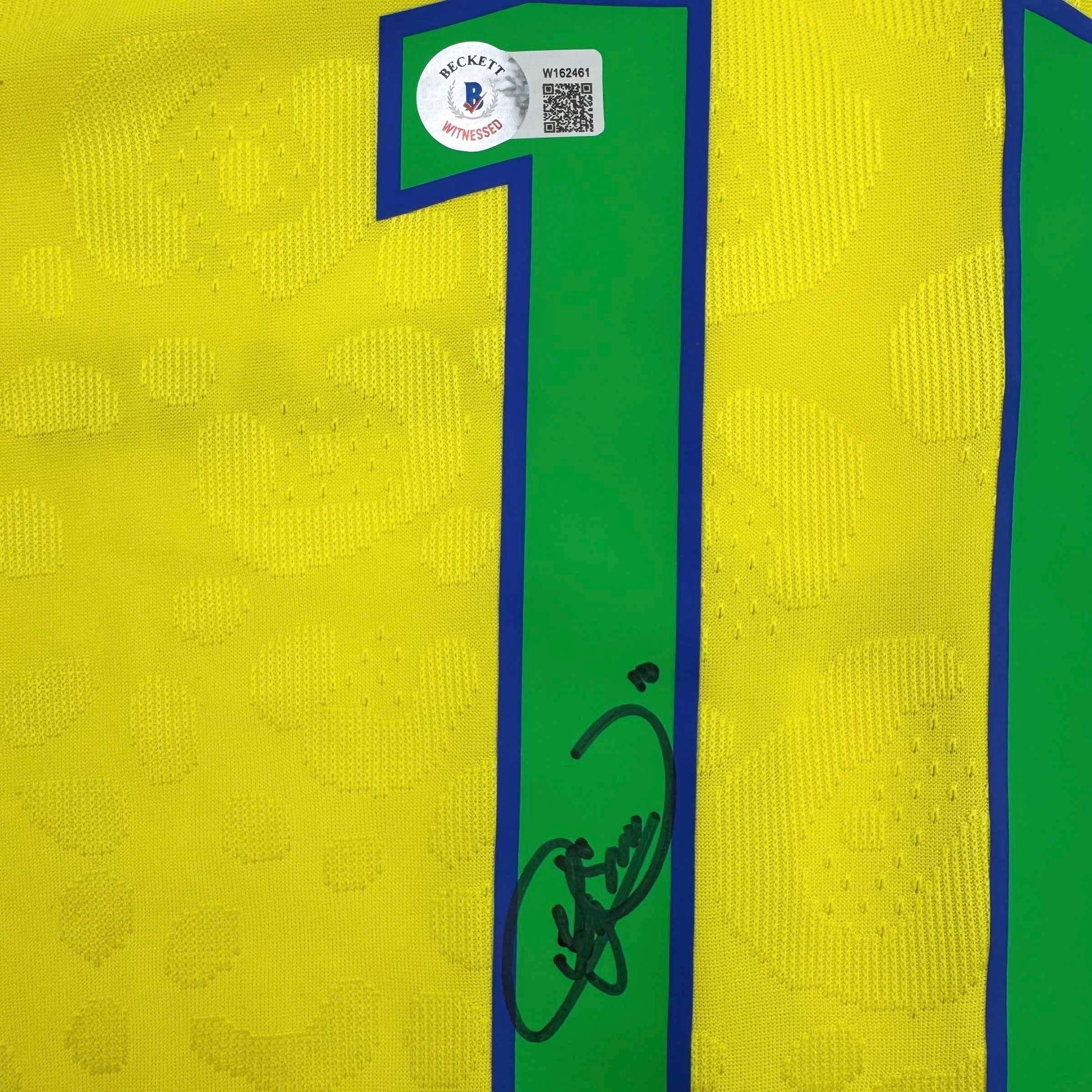 Autographed/Signed Neymar Jr. Brazil Soccer Futbol Jersey Beckett BAS COA 3